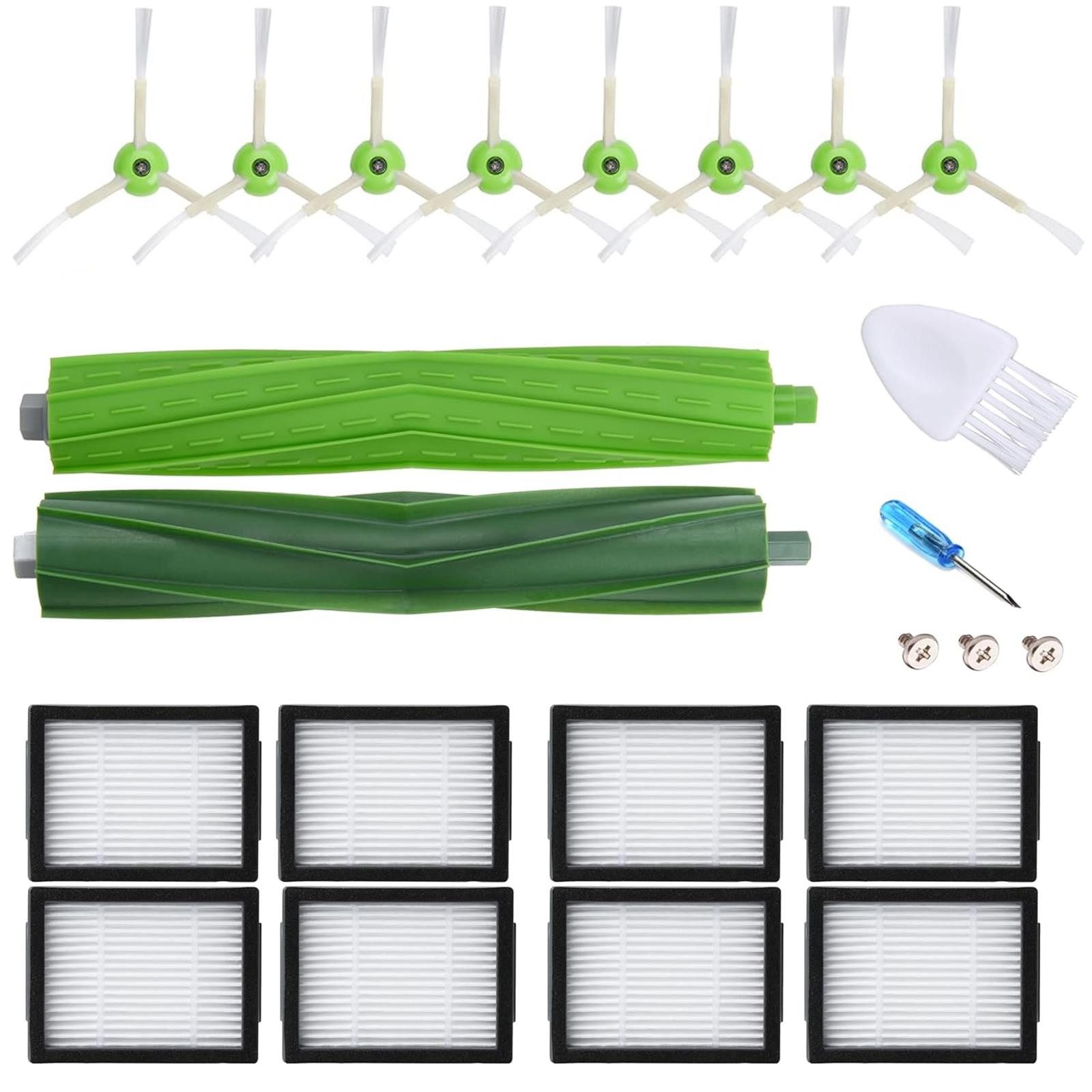 VERCO Reinigungsbürsten-Set Reinigungskit für iRobot, Roomba E5, E6, E7, i1, i1 Plus, i2, i2 Plus, i3, i3 Plus, i4, i4 Plus, i5, i5 Plus, i6, i6 Plus, i7, i7 Plus, i8, i8 Plus J5, J5 Plus, J6. J6 Plus, J7, J7 Plus, J8, J8 Plus, J9, J9 Plus, (20-tlg), Ersatz Teile Set Wartungskit Filter Seitenbürste Zubehör Bürste
