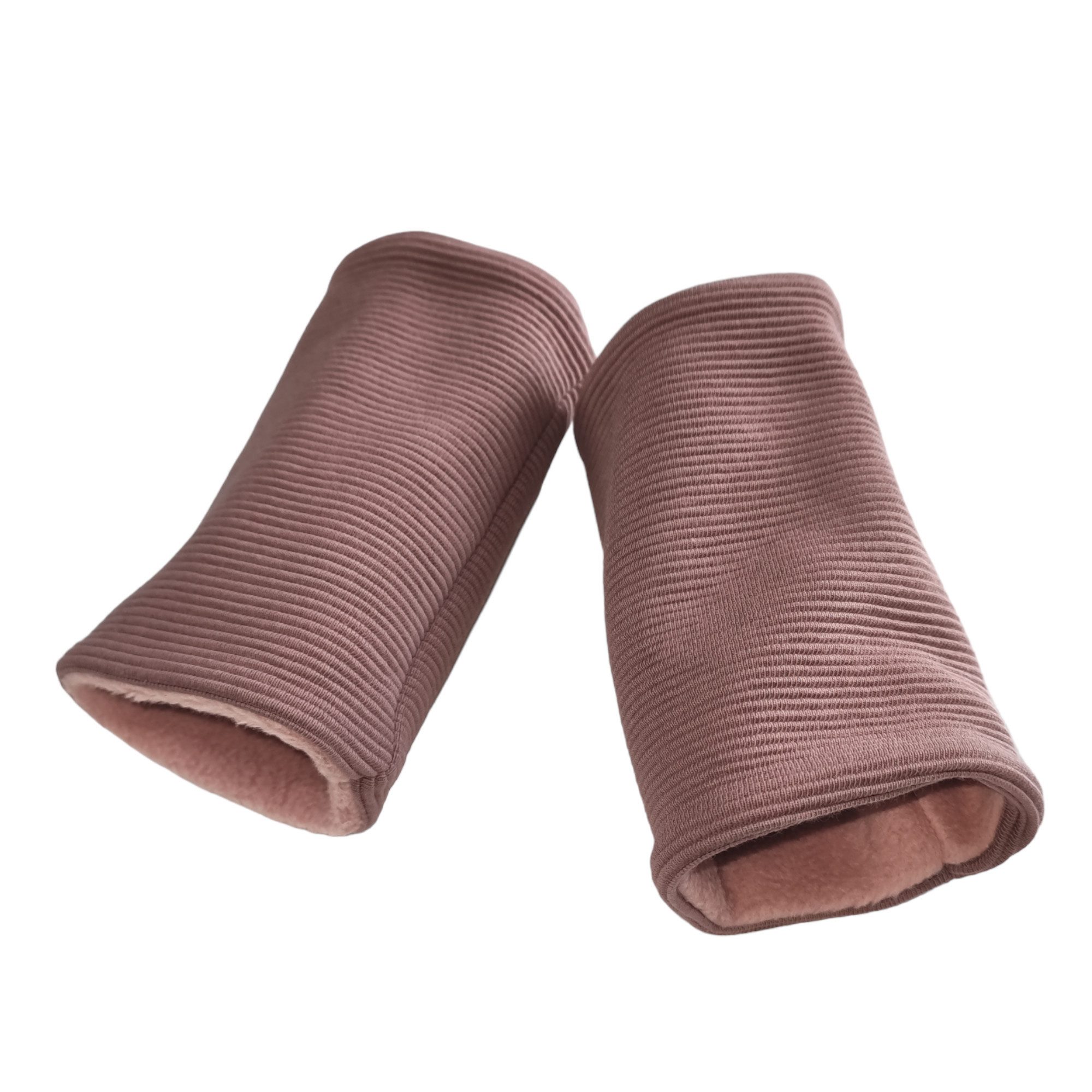 Britta Meier Armstulpen Pulswärmer, Handgelenkwärmer aus Ripp-Jersey und Baumwollfleece Pulswärmer, Gelenkwärmer