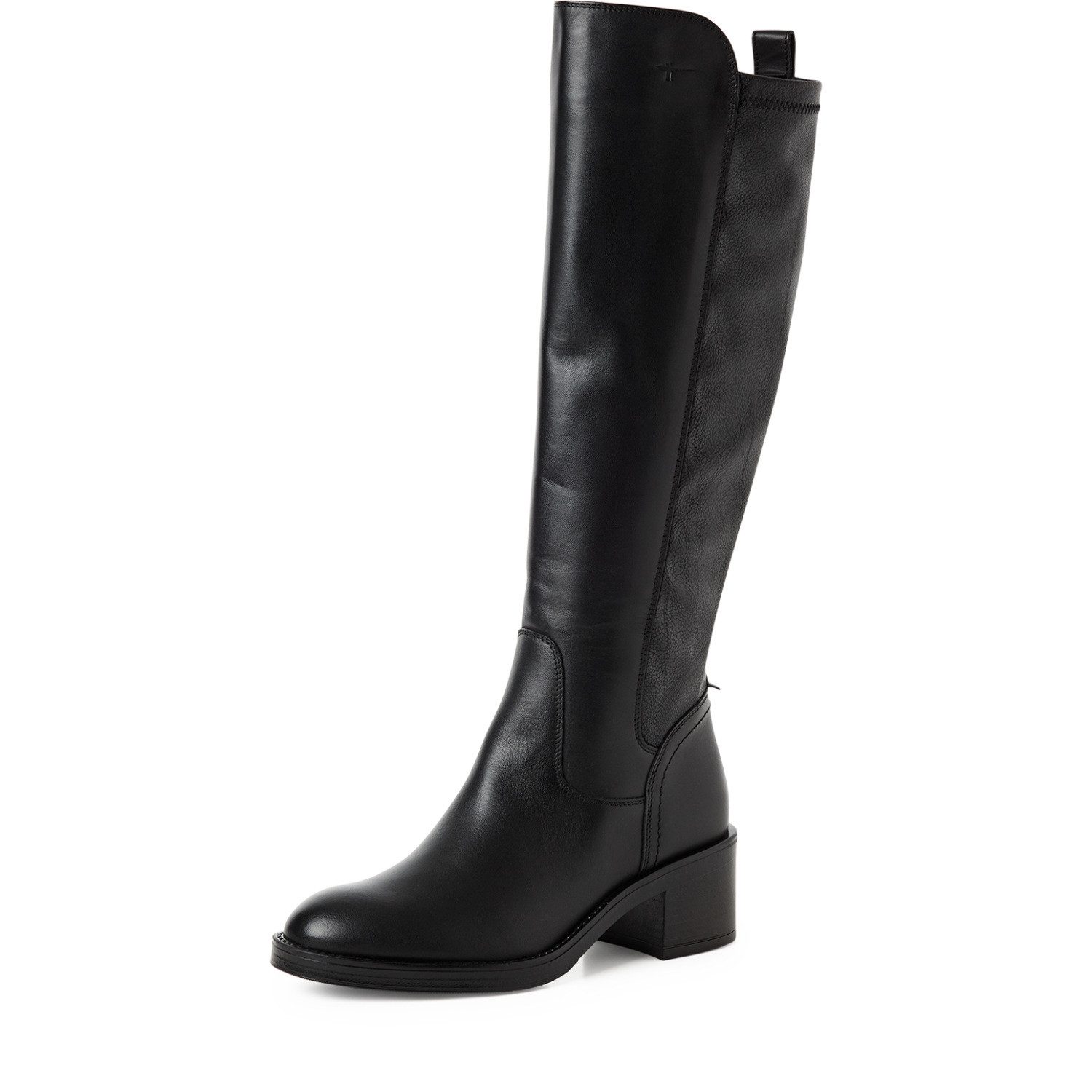 Tamaris Stiefel Blockabsatz, Langschaftstiefel mit T-Logoprägung
