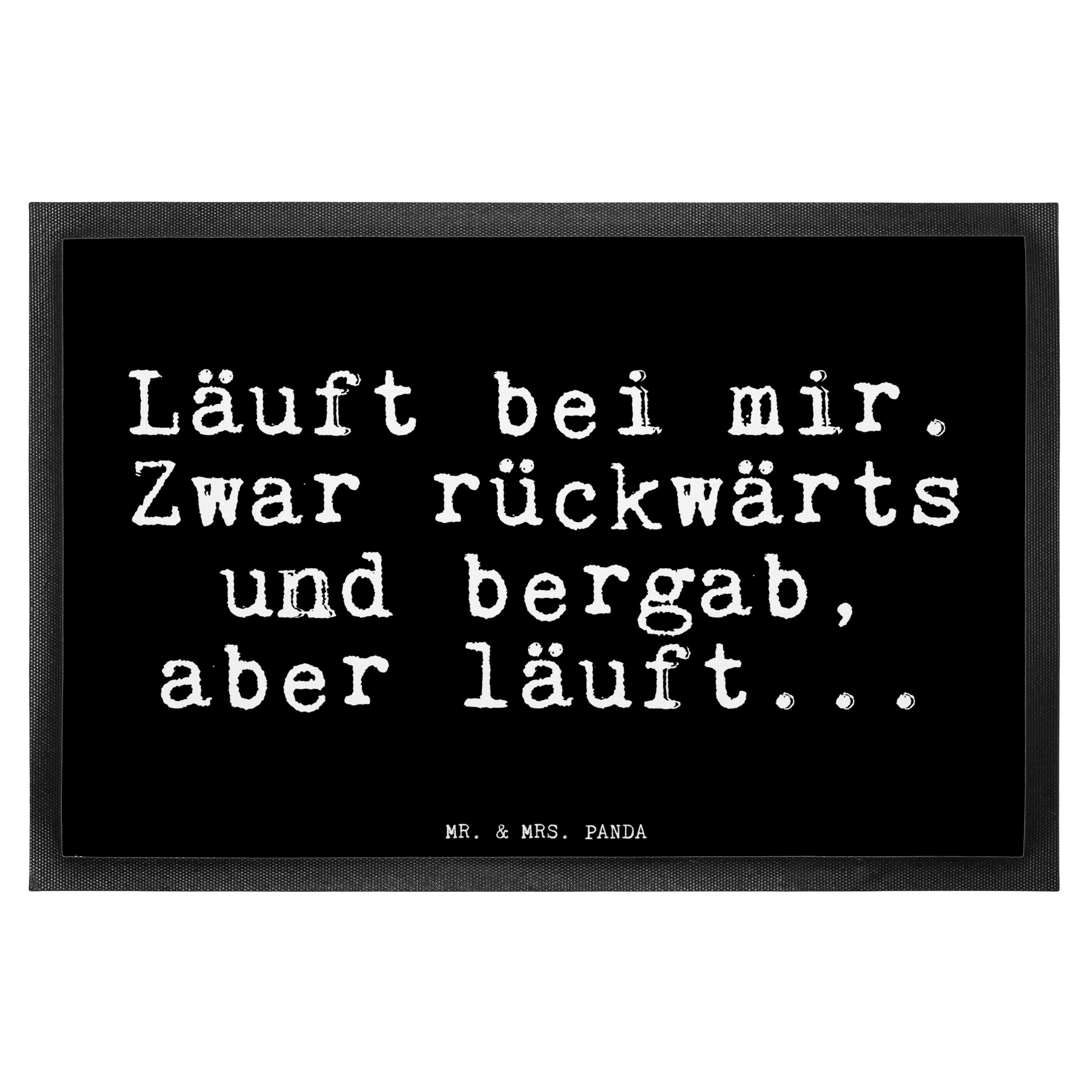 Fußmatte Läuft bei mir. Zwar... Schwarz Geschenk, Lustig, Sprüche