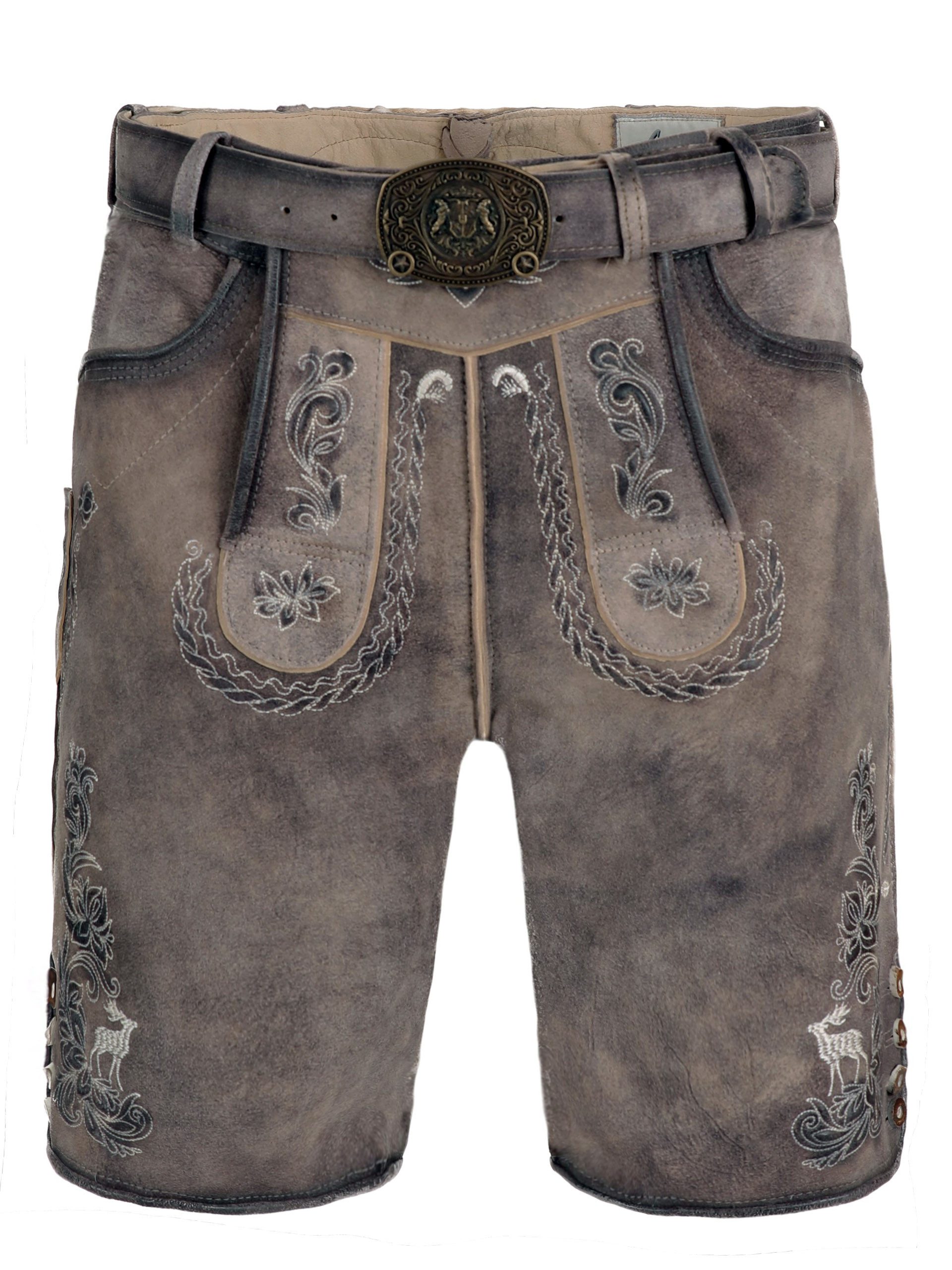 FUCHS Trachtenlederhose Trachtenlederhose Herren kurz Hellbraun Echtleder Bayerische Lederhose (1-tlg)