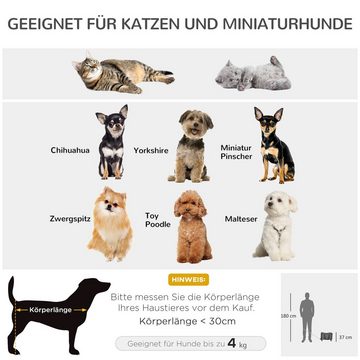 PawHut Tiertransportbox Haustiertrolley Hundebox, Transporttasche mit Teleskopgriff und Rädern bis 10 kg, 3-in-1 Katzentasche