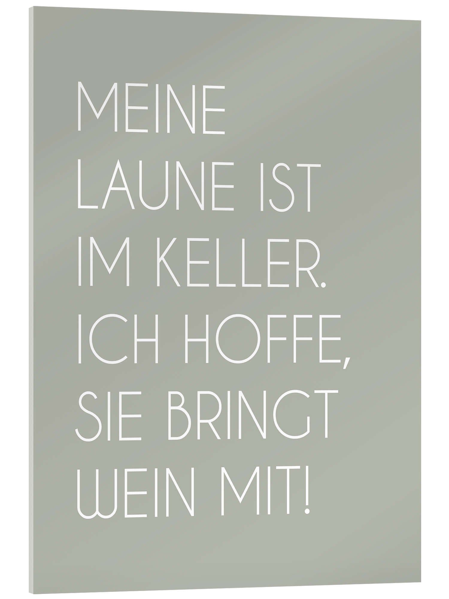 ᐅ Posterlounge Acrylglasbild Typobox, Meine Laune ist im Keller. Ich