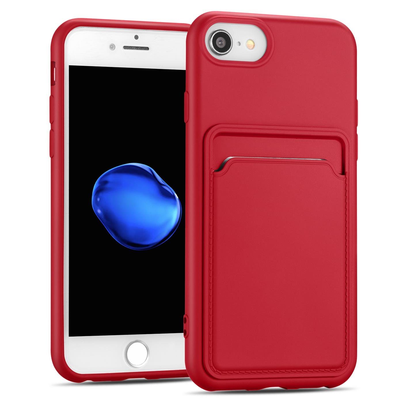 CoolGadget Handyhülle Card Case Handy Tasche für Apple iPhone SE 2, iPhone 8 4,7 Zoll, Silikon Schutzhülle mit Kartenfach für iPhone 7 / 8 / SE 2020 Hülle