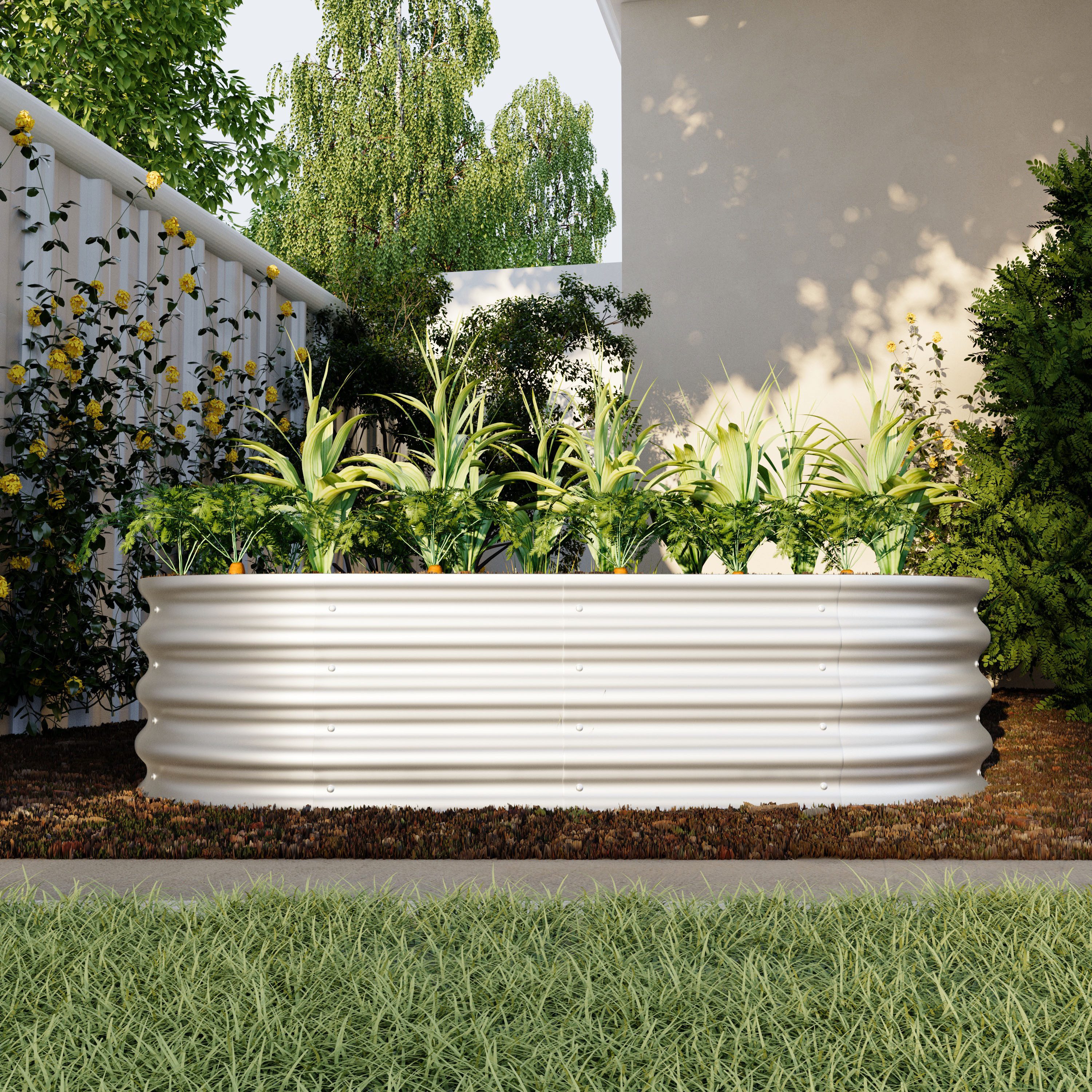 Hochbeet bodenloses Gartenbeet aus verzinktem Stahl