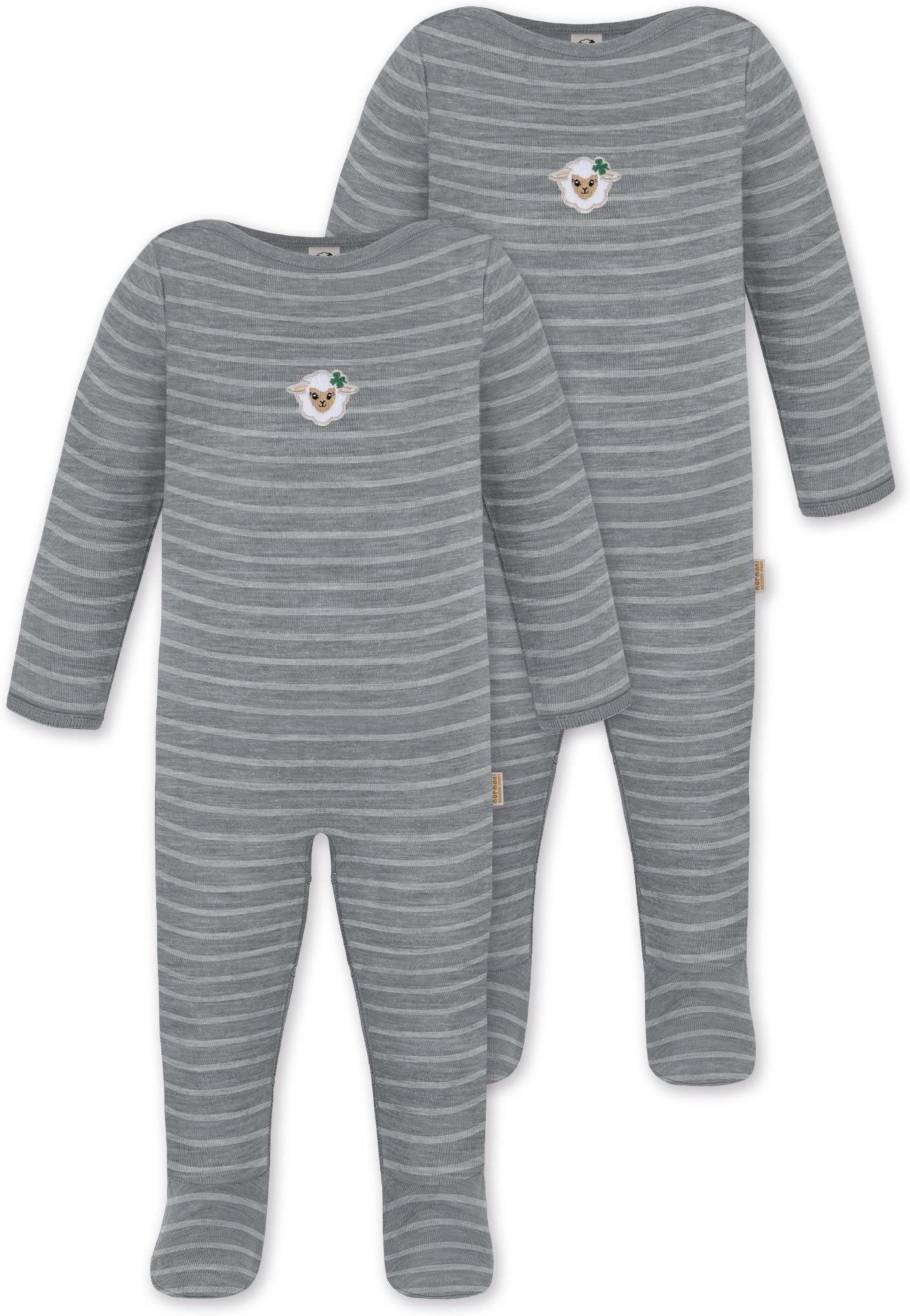 Langarmwickelbody 2er Pack Baby Merino Strampler Levin