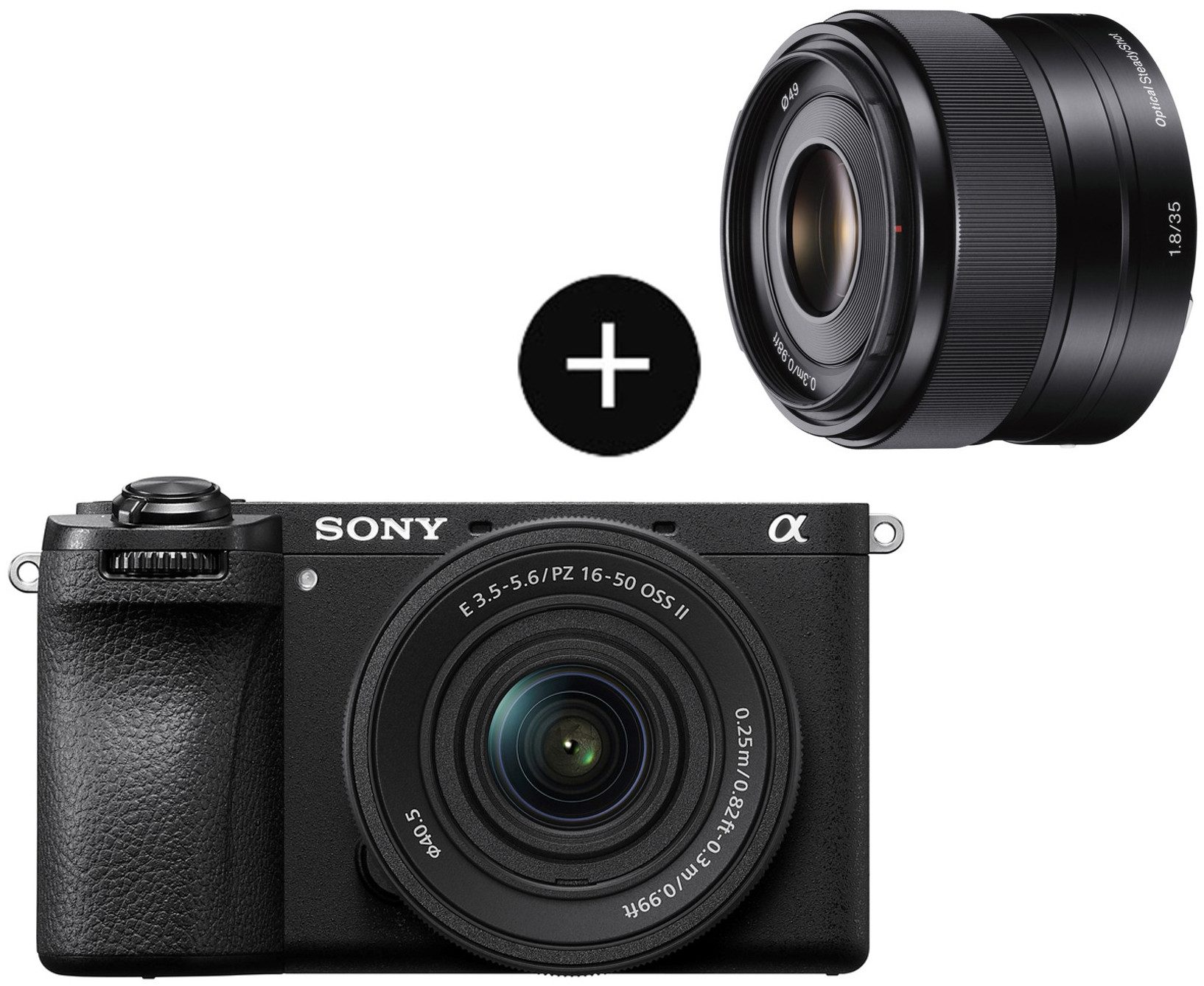Sony Set: SEL35F18 Objektiv + Alpha 6700KB Systemkamera (SEL-P16502, SEL-35F18, 26 MP, Bluetooth, WLAN (Wi-Fi), 26 MP, KI-Autofokus, 4K-Video, leichtes Design und top Bedienung)