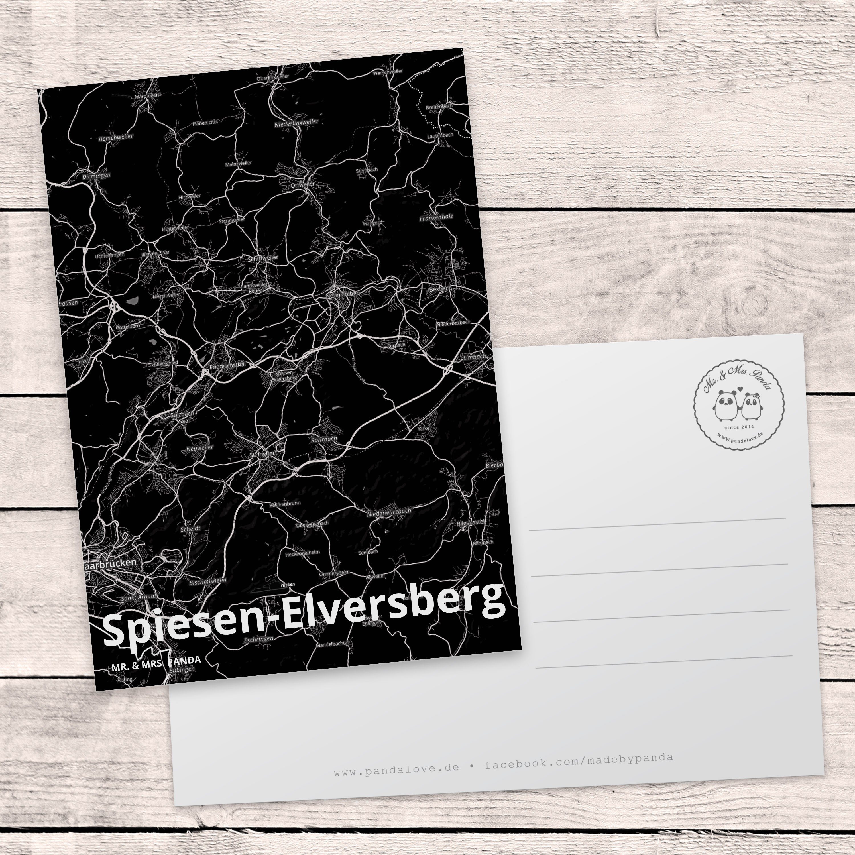 - Postkarte Spiesen-Elversberg Mr. Panda Geburtstagsk & Mrs. Geschenk, Grußkarte, Ansichtskarte,