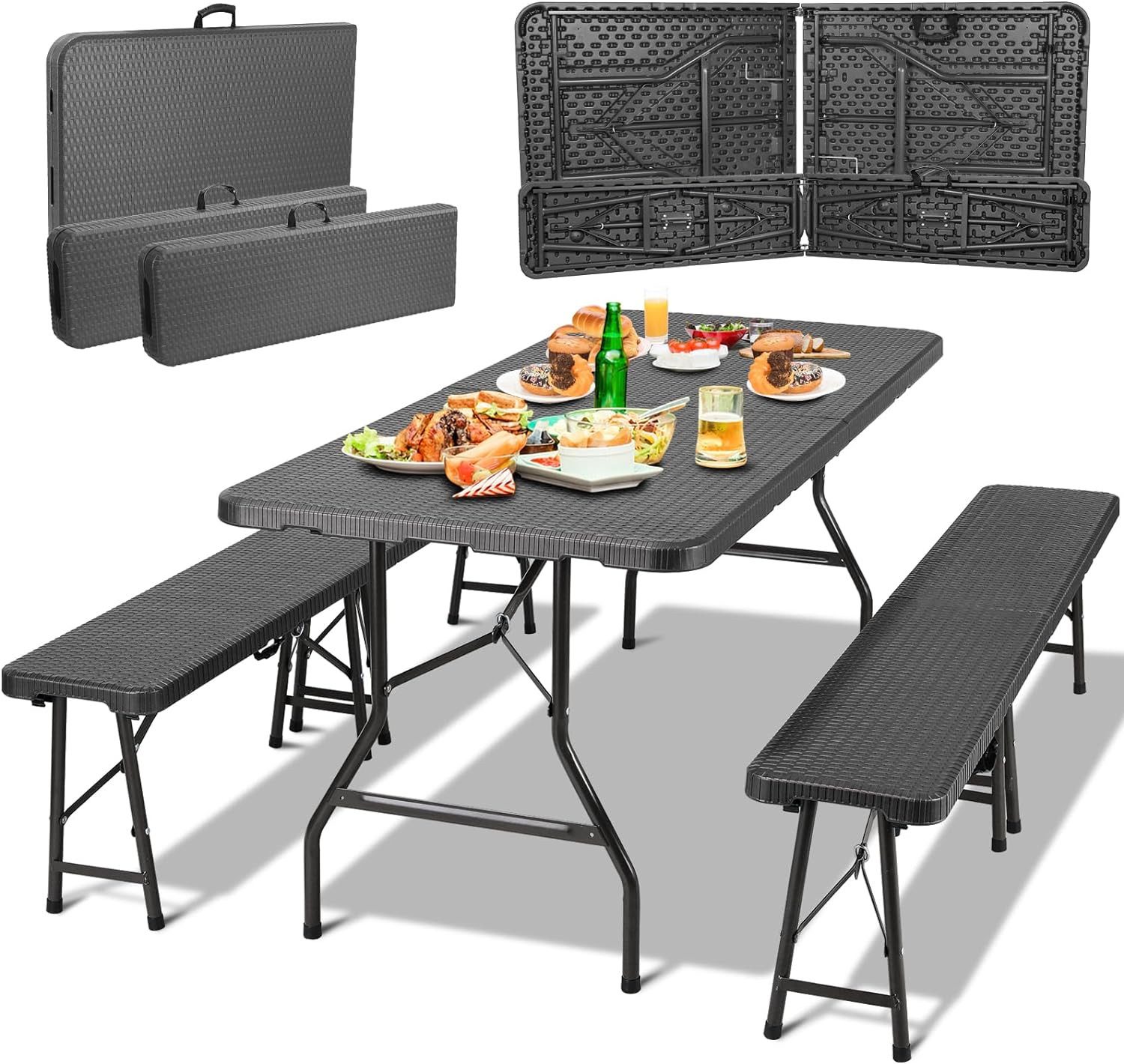 TLGREEN Bierzeltgarnitur Campingtisch, Pflegeleicht und tragbar, günstig online kaufen