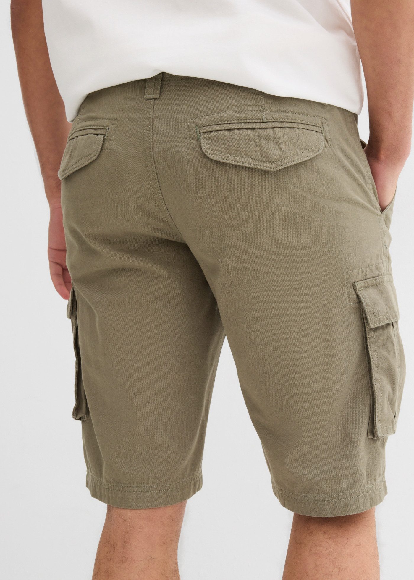 bonprix Cargobermudas Cargohose, aus Baumwolle, mit Pattentaschen, relaxed fit