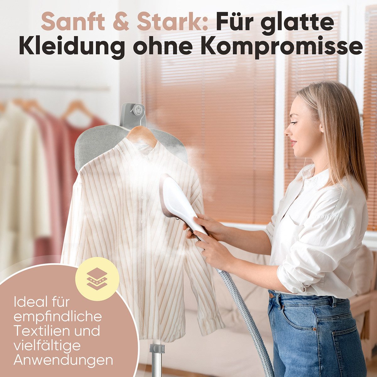 ProfiCare Dampfbügelstation PC-TDC 3128, Stand-Dampfglätter, bis zu 40 min. bügeln