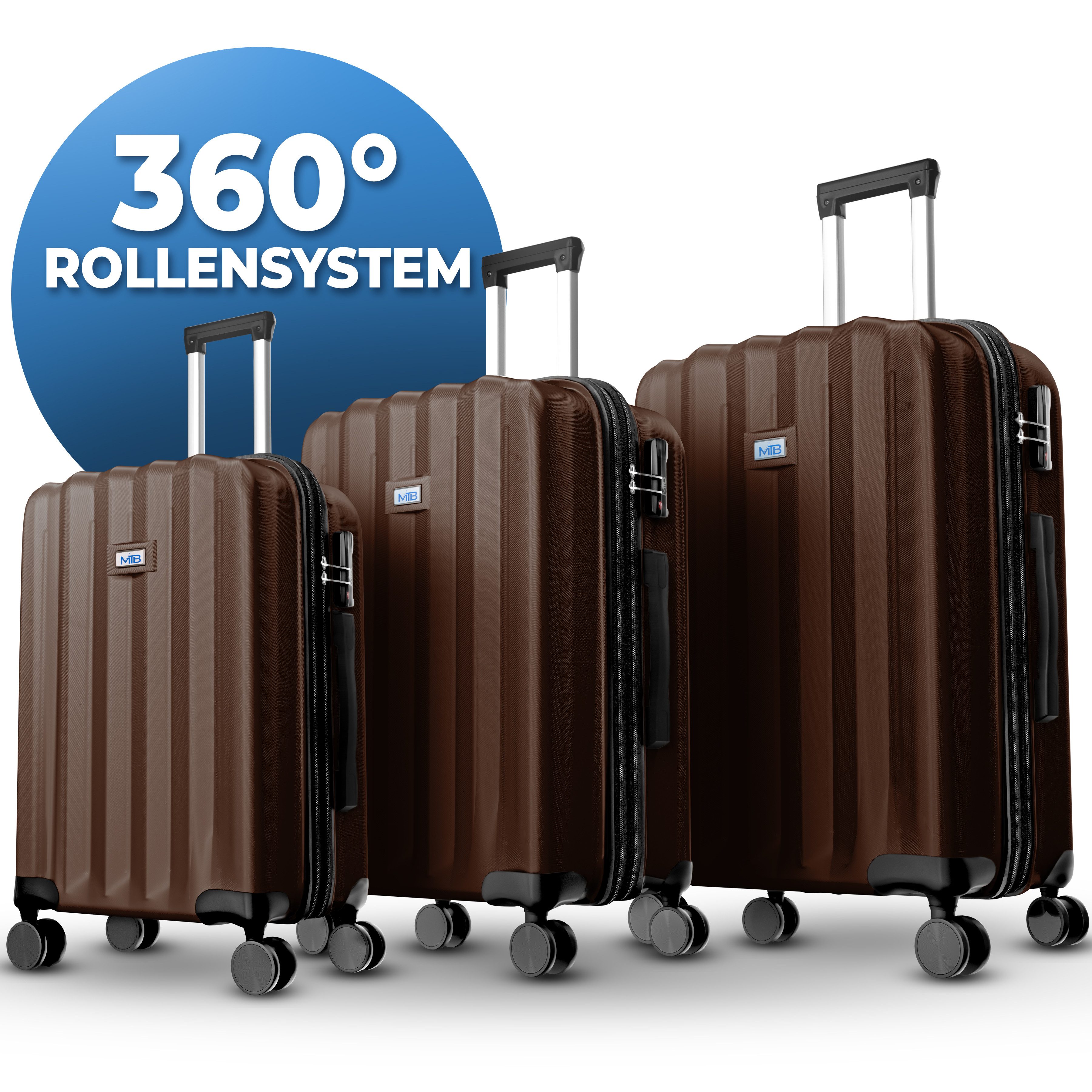 MTB Koffer Reisekoffer Rollkoffer Hartschalen Handgepäck ABS Dehnungsfuge, Handgepäck - Mittlerer Koffer- Großer Koffer