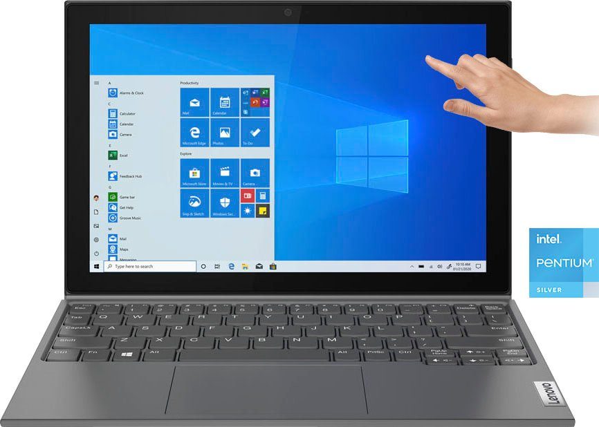 Lenovo IdeaPad Duet 3 10IGL5 Notebook (26,16 Pentium Graphics Intel 605) UHD N5030, cm/10,3 Silber Zoll