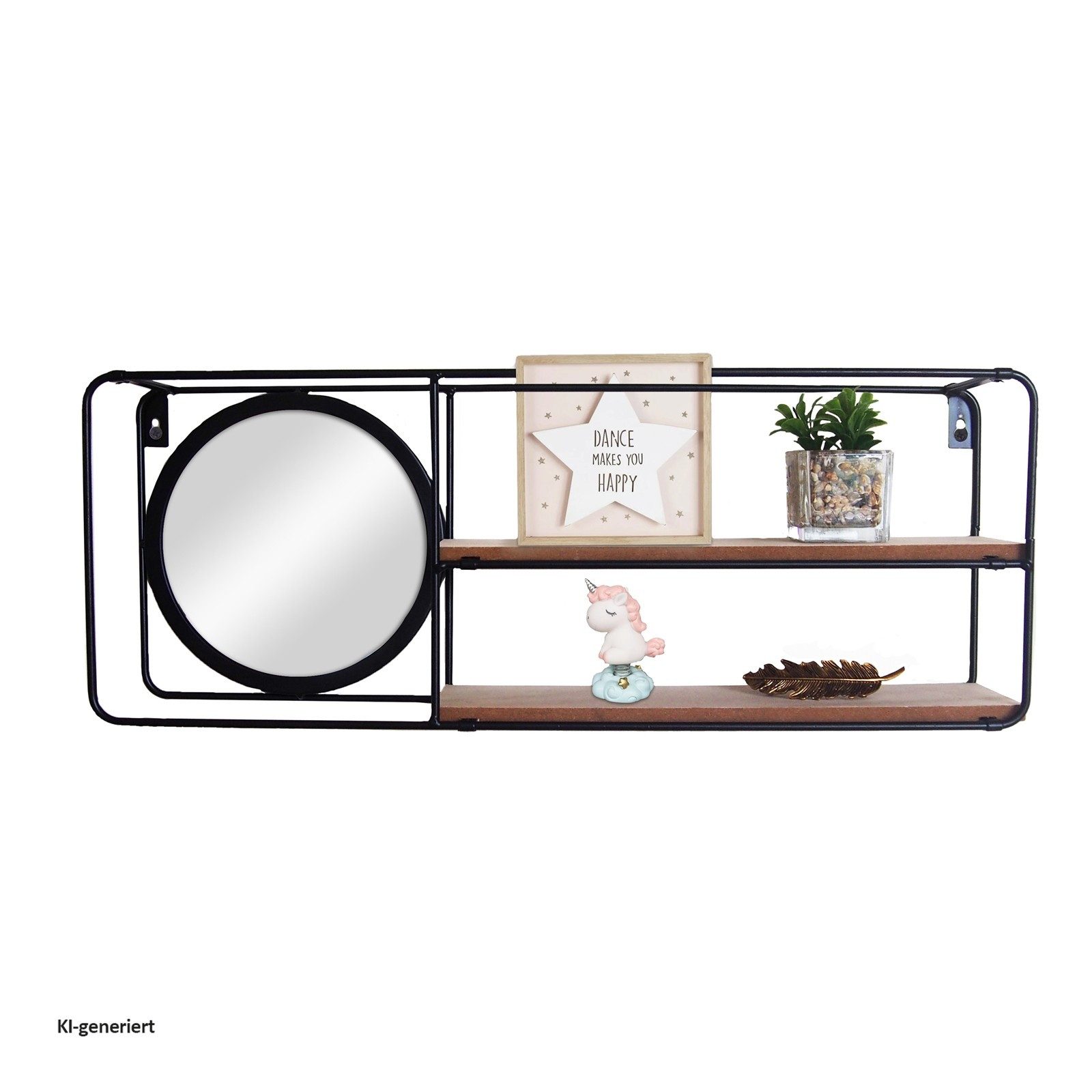 HTI-Line Wandregal Wandregal Mirror Viola, Stück 1-tlg., Regal mit Spiegel