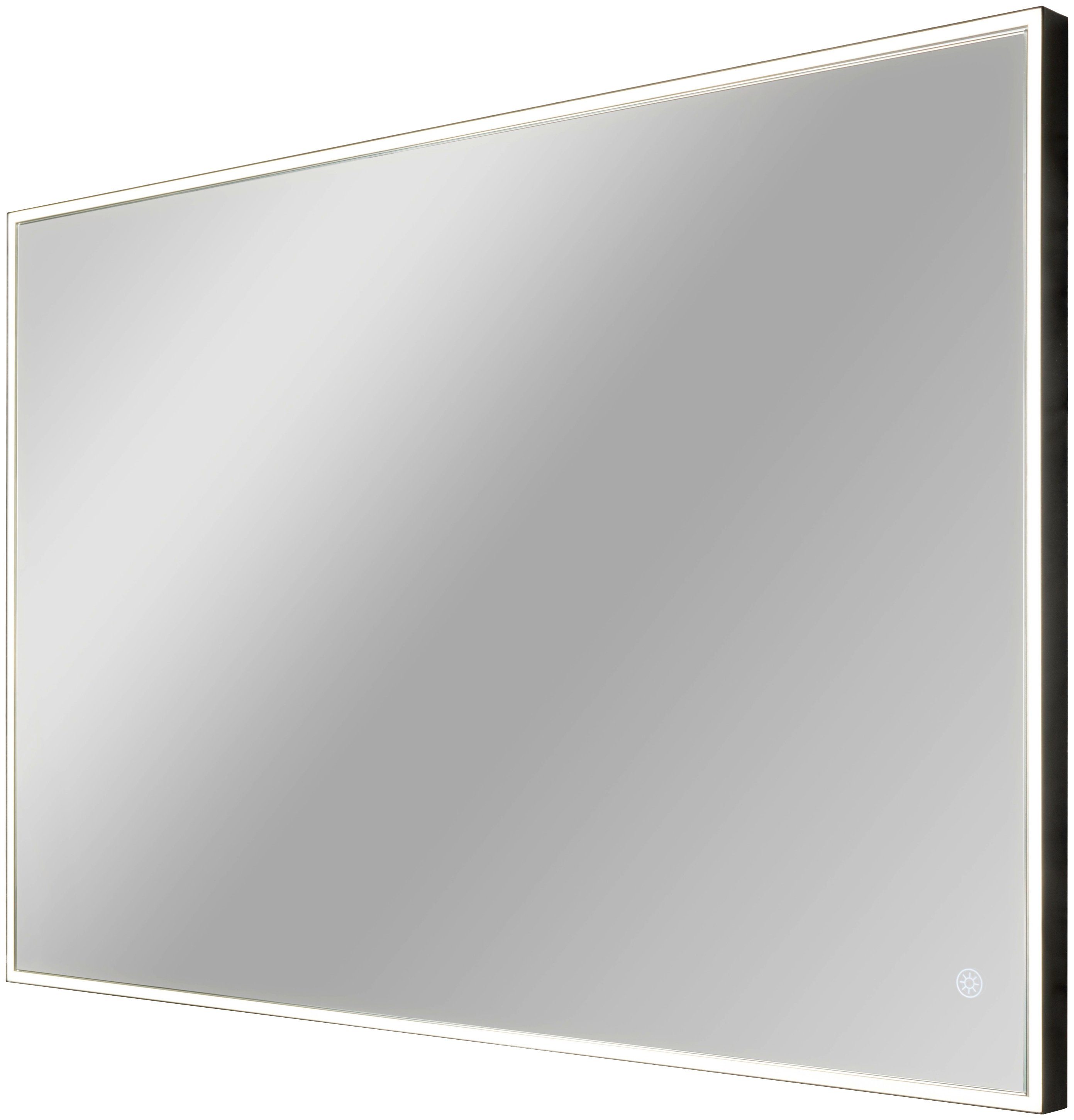 FACKELMANN Badspiegel New York Eckig, umlaufende LED-Beleuchtung, dimmbar