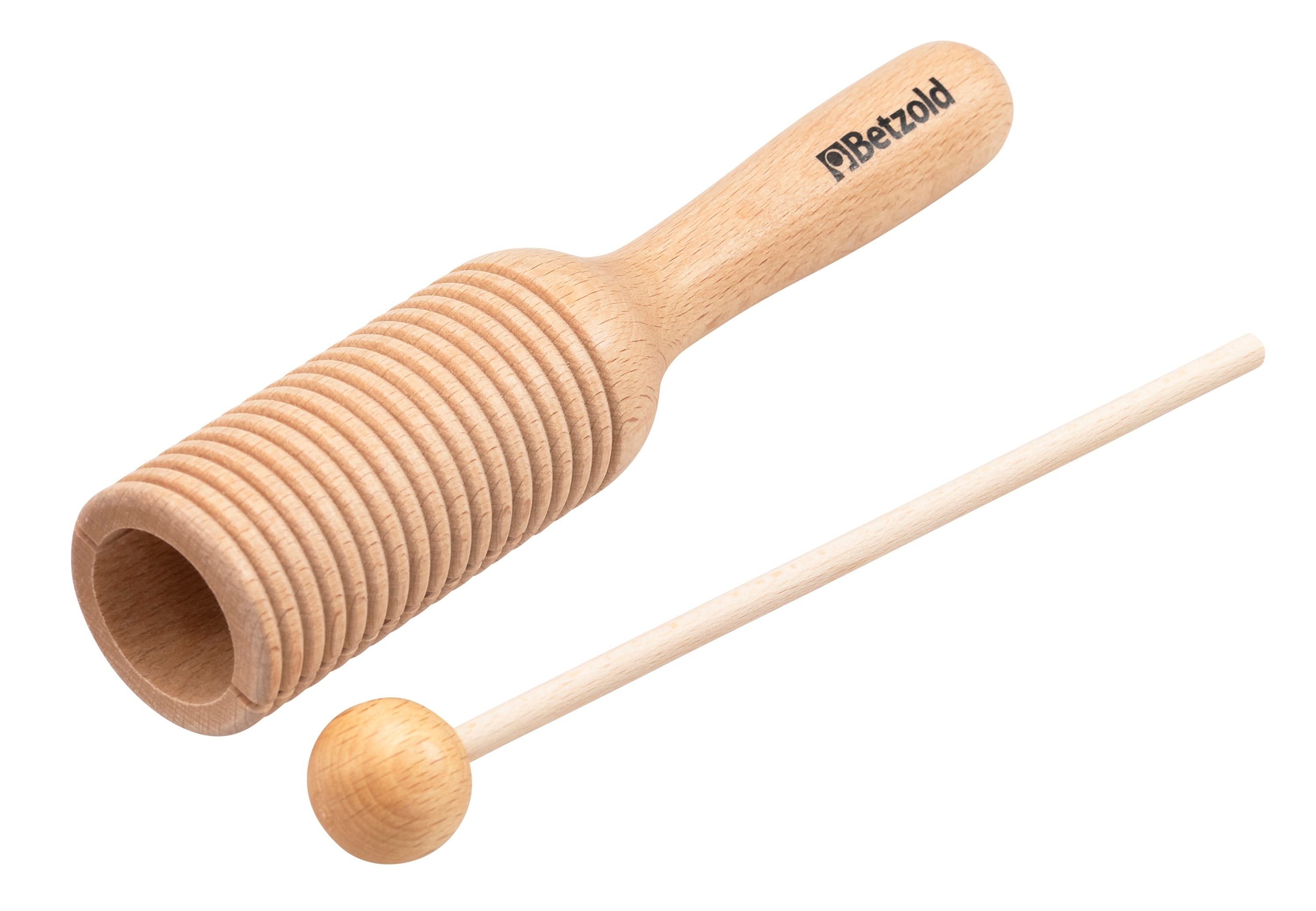Betzold Guiro Guiro-Röhrentrommel – Rhythmikinstrument aus Buchenholz
