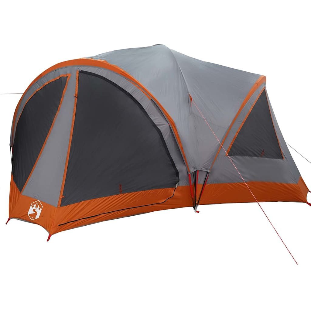 vidaXL Tunnelzelt Familienzelt für 10 Personen Grau und Orange 460 x 430 x 214 cm, (1 tlg)