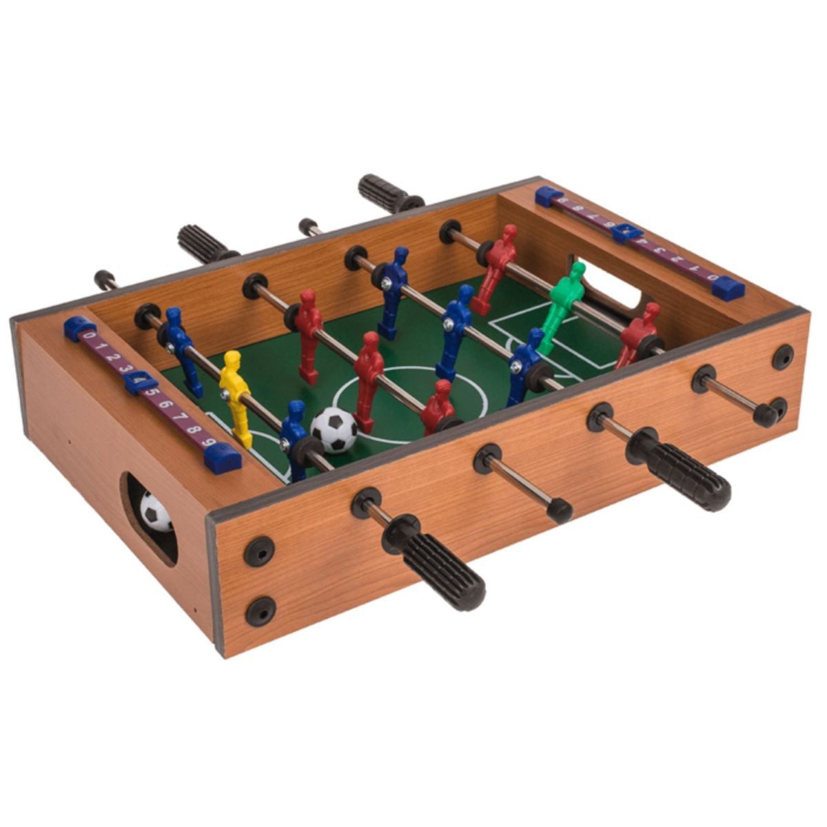 Out of the Blue Mini-Tischkicker Tischfußballspiel mit Bällen und Punktzähler Spielfeld mit Holzrahmen, im Geschenkkarton