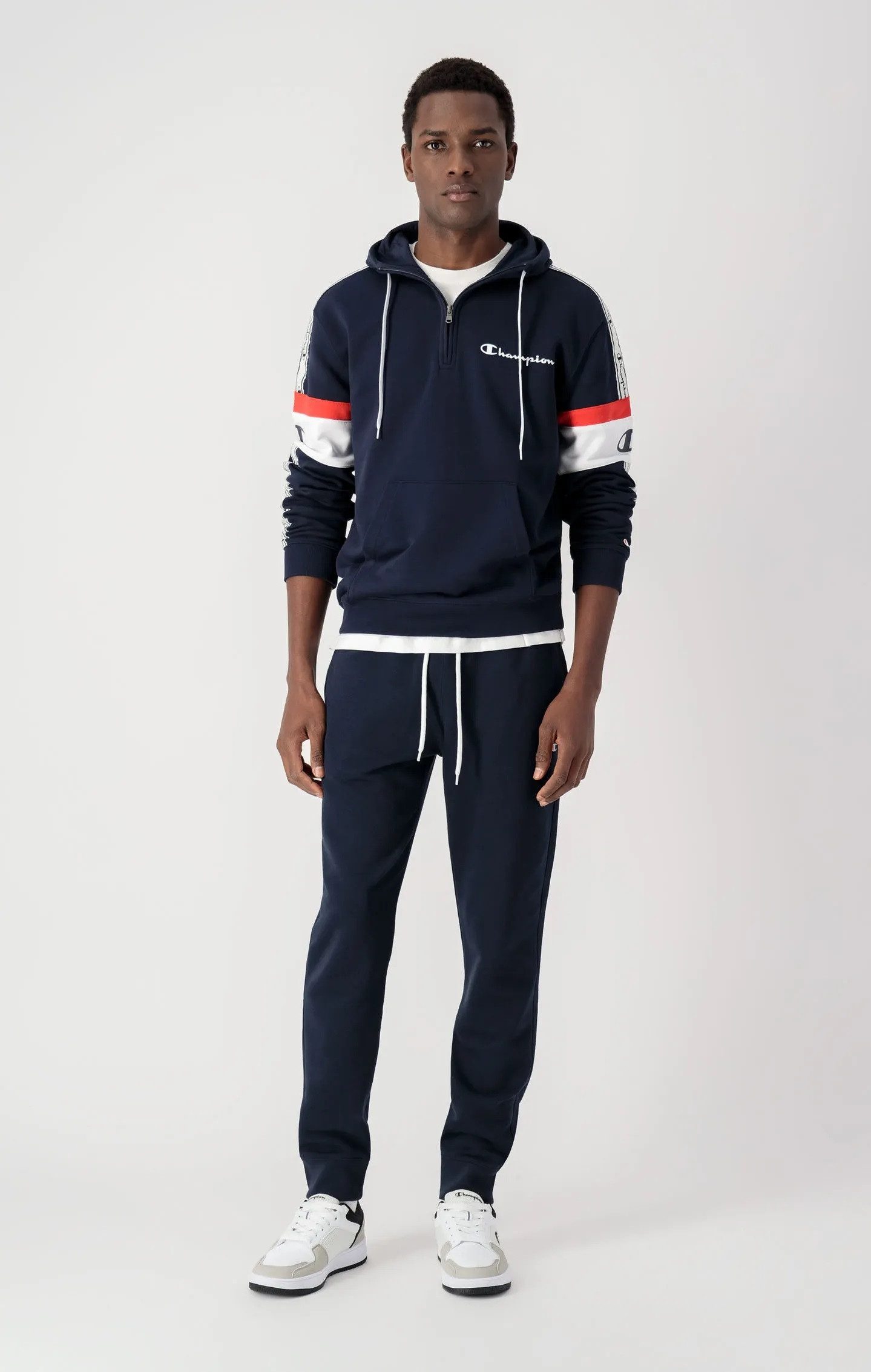 Champion Kapuzenpullover mit Half-Zip (Baumwoll-Hoodie) American Tape navyb günstig online kaufen