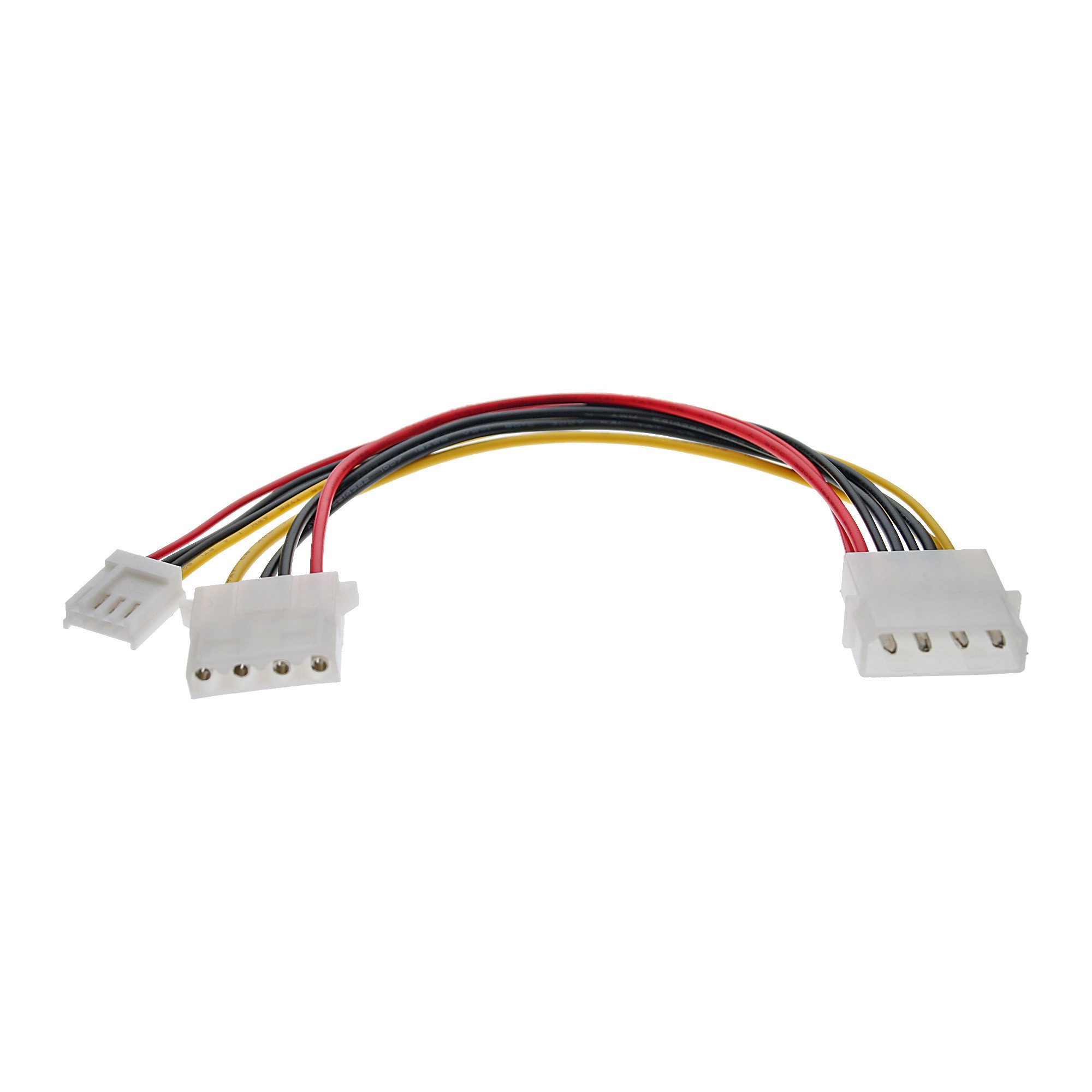 InLine® Strom Y-Kabel intern, 1x 5,25" an 1x 3,5" + 1x 5,25", 0,20m Computer-Kabel
