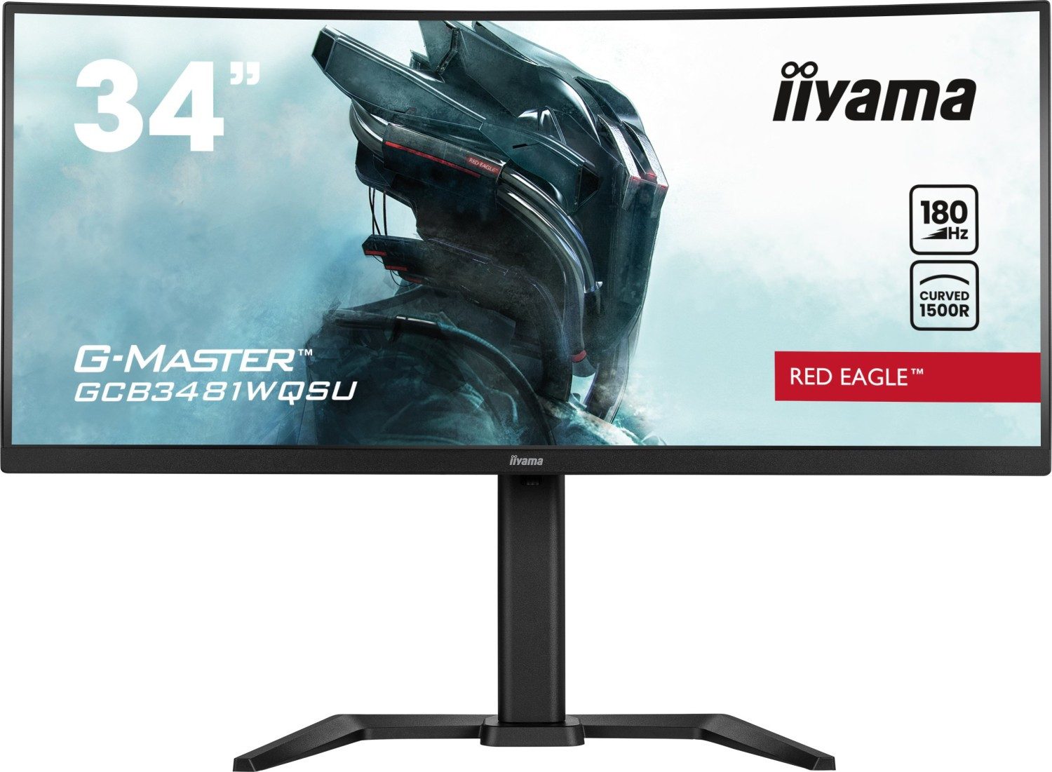 Iiyama iiyama G-Master Red Eagle GCB3481WQSU 34" 21:9 UWQHD LED-Monitor (3440x1440 px, UWQHD, 1 ms Reaktionszeit, 165 Hz, VA)