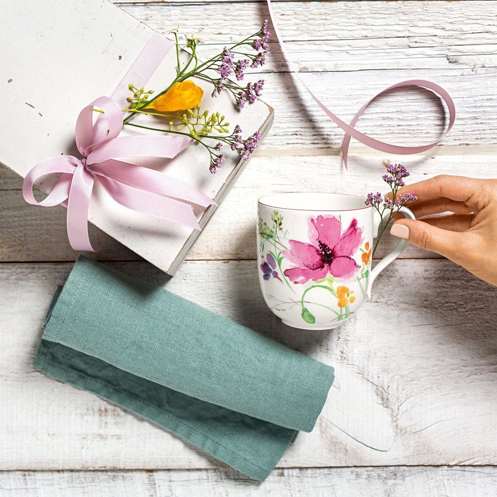 Villeroy & Boch Tasse Mariefleur Henkelbecher, 1-tlg., Porzellan, Premium Porcelain, mikrow.- & spülm.sicher, Made in Germany