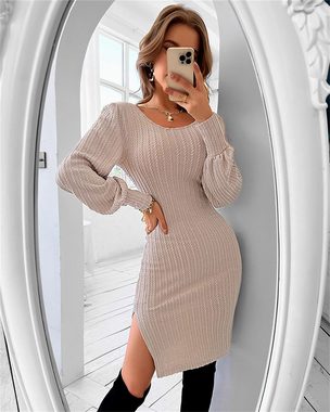 ZWY Wickelkleid Sexy rückenfreies Slim-Fit-Kleid mit breitem Kragen für Damen (Kleider, Frühlings- und Sommerkleider, Damenbekleidung)