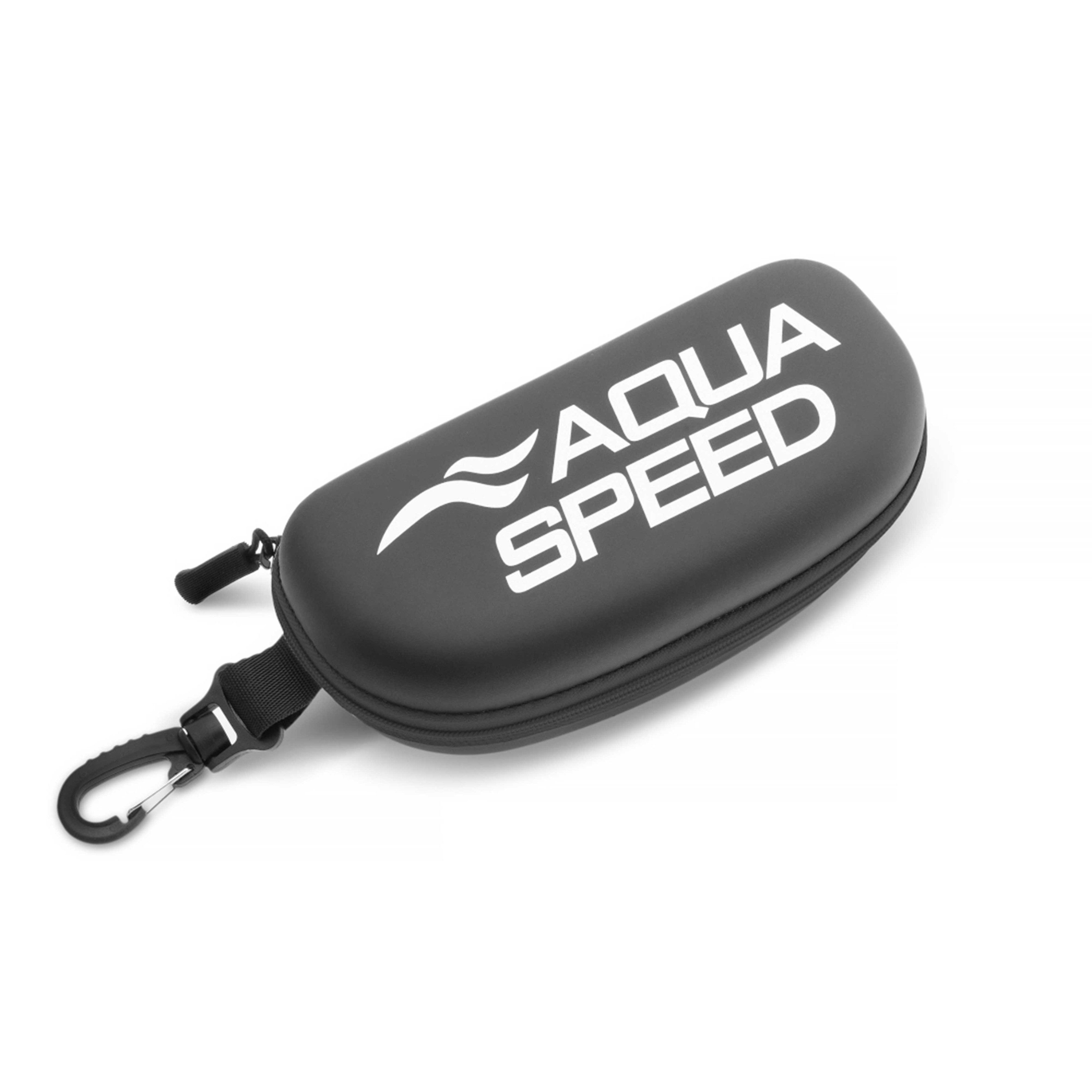 Aqua Speed Schwimmbrille Brillenetui Hardcase – Stoßfest, mit Karabiner & Softfutter, (Hartschalenetui mit weichem Innenfutter & Gummizug für Zubehör), Stoßfestes Etui mit Karabiner – schützt Brille sicher beim Transport