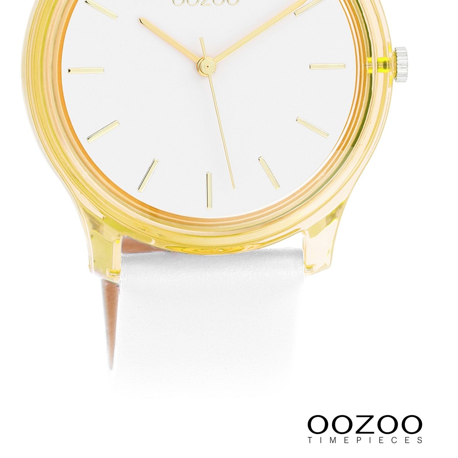OOZOO Quarzuhr Oozoo Damen Armbanduhr Timepieces Analog, (Analoguhr), Damenuhr rund, mittel (ca. 36mm) Lederarmband, Casual-Style