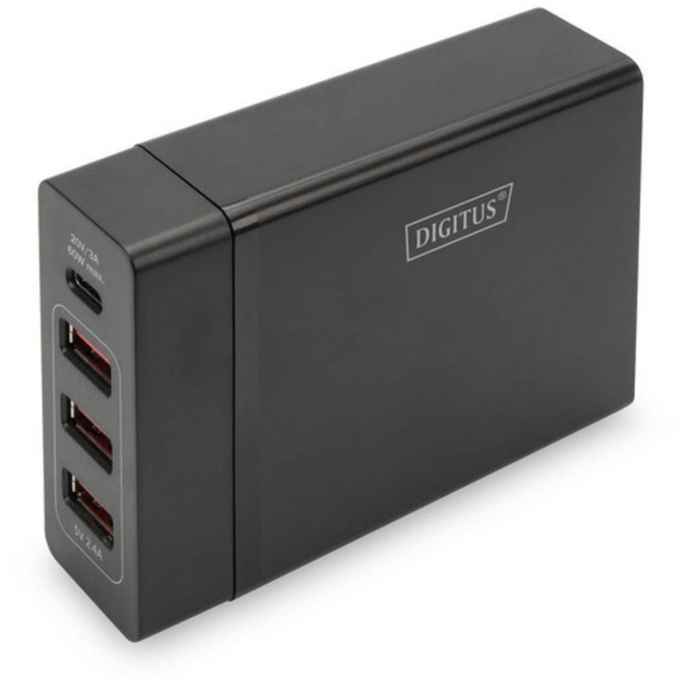 Digitus 4-Port Universal USB-Ladeadapter, USB Type-C® USB-Ladegerät (USB Power Delivery (USB-PD)