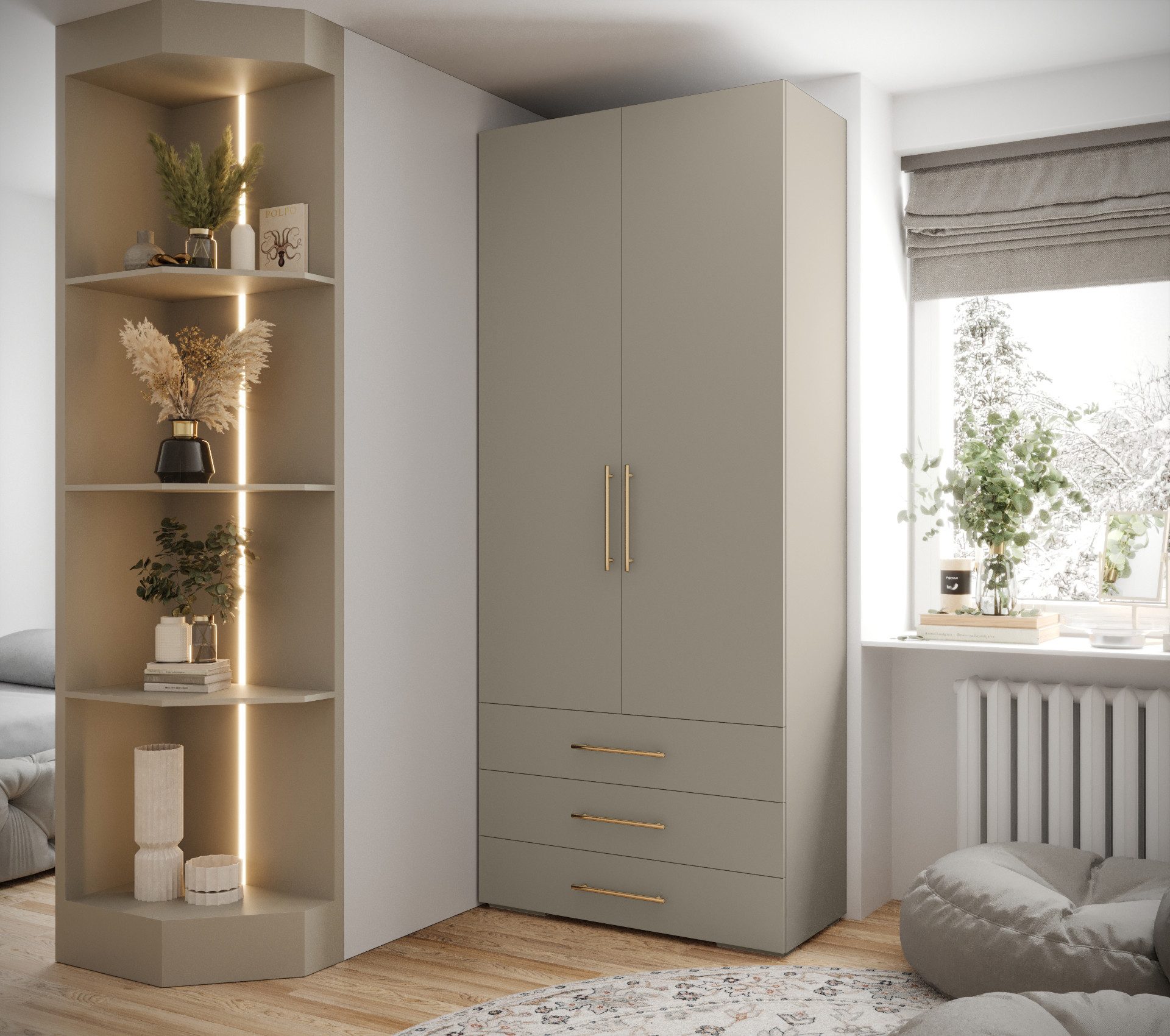 ABIKS MÖBEL Drehtürenschrank INOVA 3 Kleiderschrank günstig online kaufen