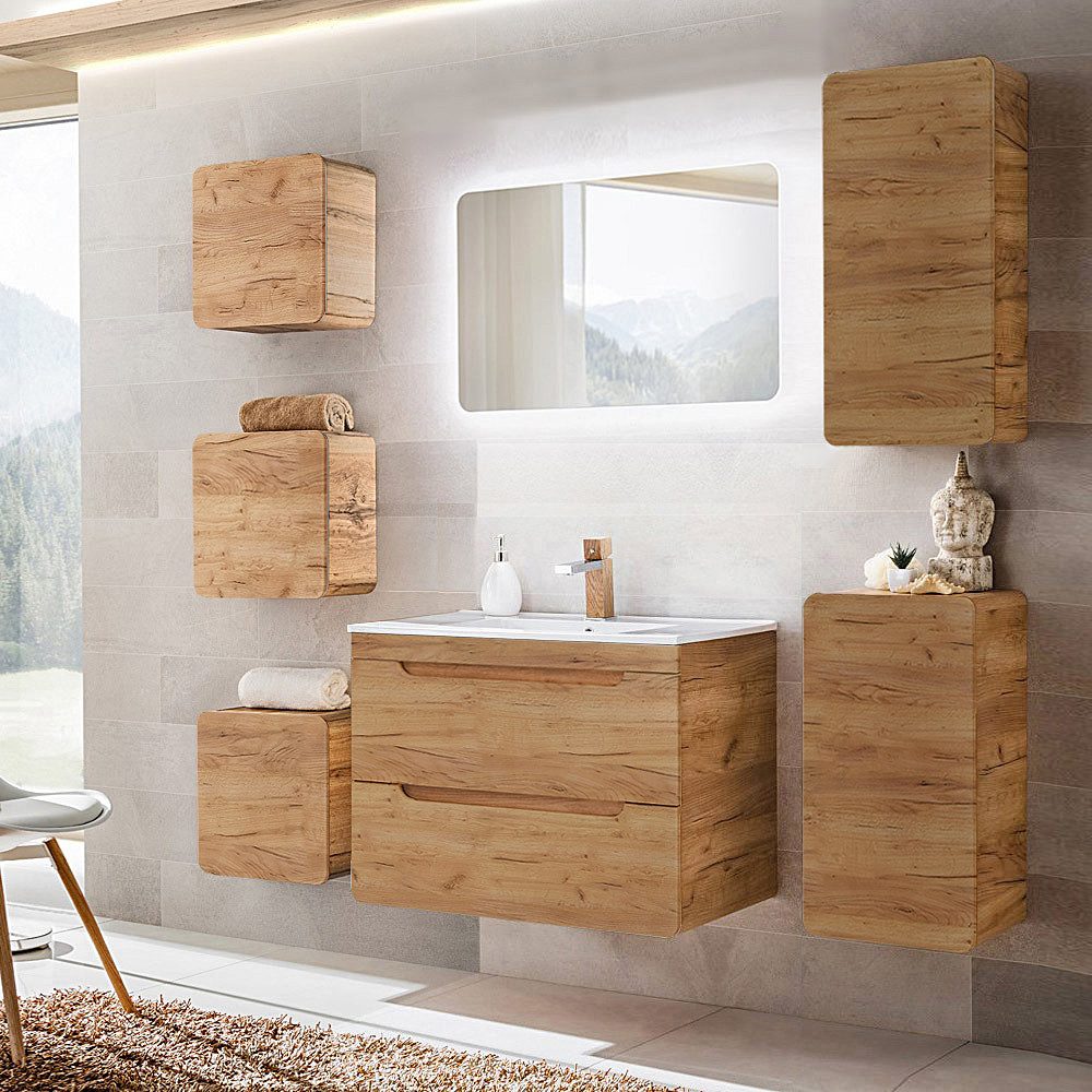 Lomadox Badmöbel-Set LUTON-56-CRAFT, (Spar-Set, 7-St), Badezimmermöbel günstig online kaufen