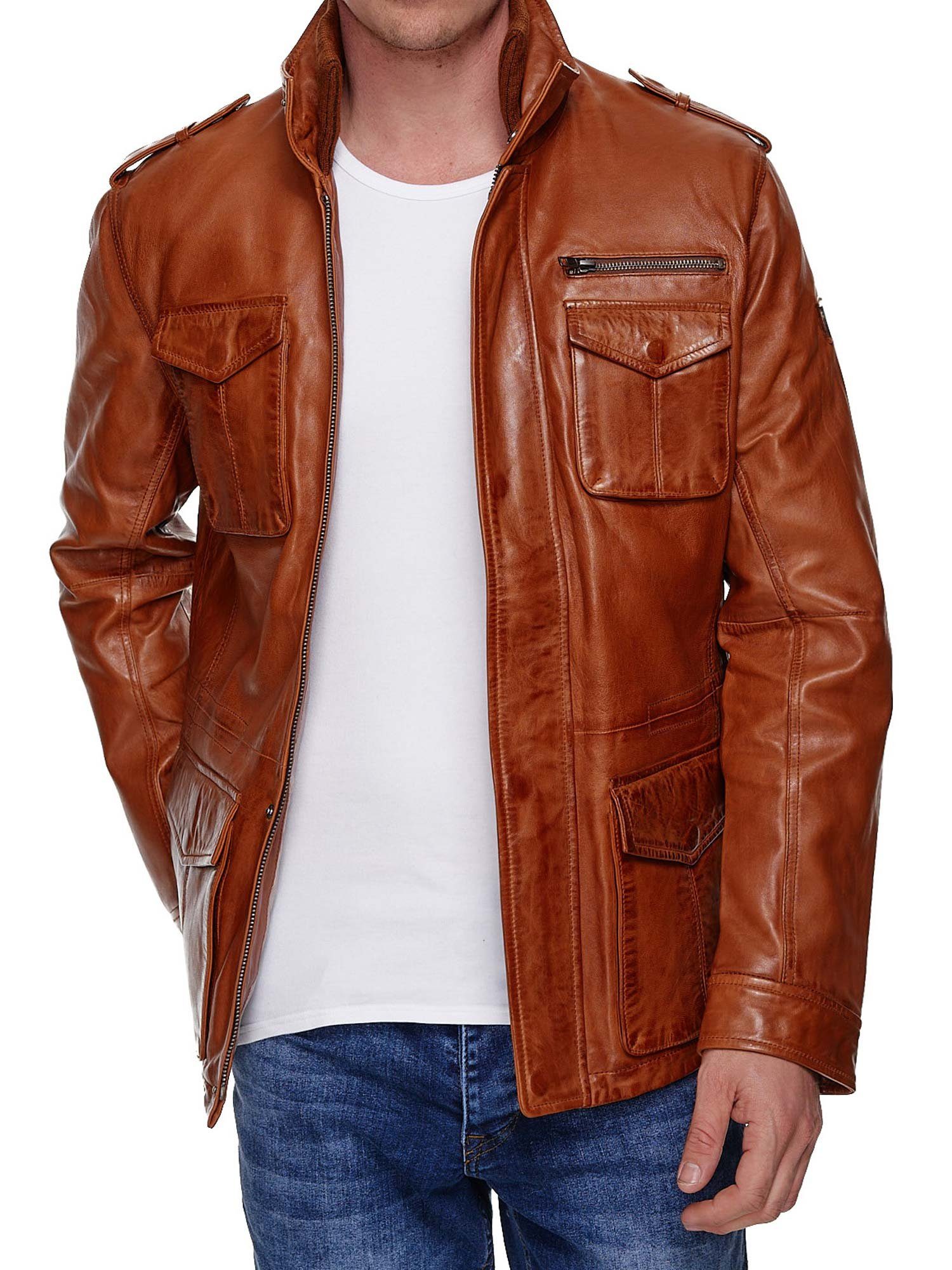 Tazzio Lederjacke 19706 Leder Jacke im Trenchcoat-Look