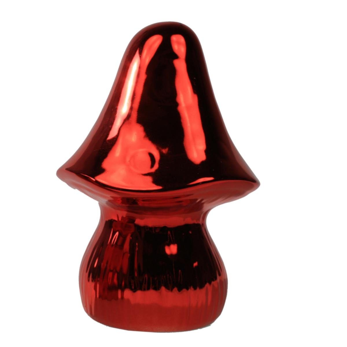 440s Dekofigur 440s Keramik-Pilz rot glänzend ca 15 cm H