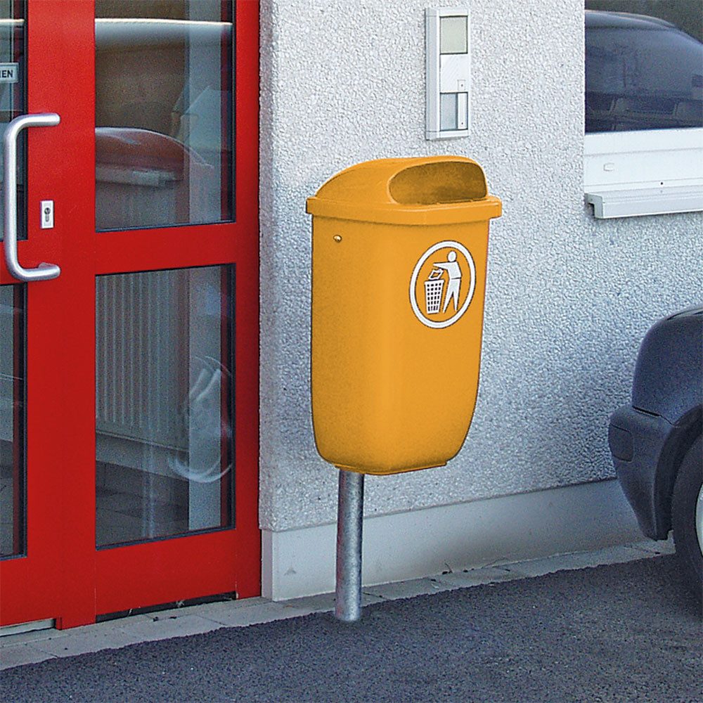 BRB-Lagertechnik Mülleimer BRB Abfall-Behälter für den Außenbereich, Inhalt 50 Liter, Abfall-Behälter, robust, wetterfest und UV-stabilisiert