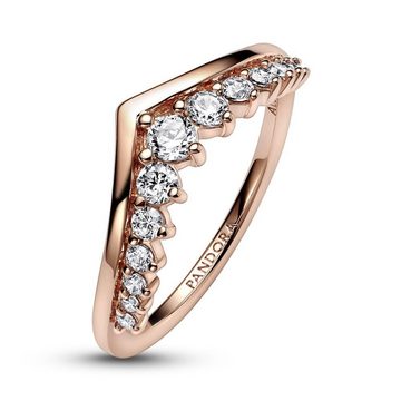 Pandora Fingerring Wishbone Ring für Damen von PANDORA, rosé mit Zirkonia