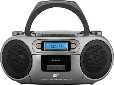 ECG CDR 999 Digitalradio (DAB) (Digitalradio (DAB), FM Digital Tuner, Kassettenplayer, CD-Player, MP3 / WMA-Musikwiedergabe vom USB-Laufwerk, 3,00 W, Abspielen von Kassetten, CDs und USB-Sticks, Digitalradio hören, Netz- und Batteriebetrieb)