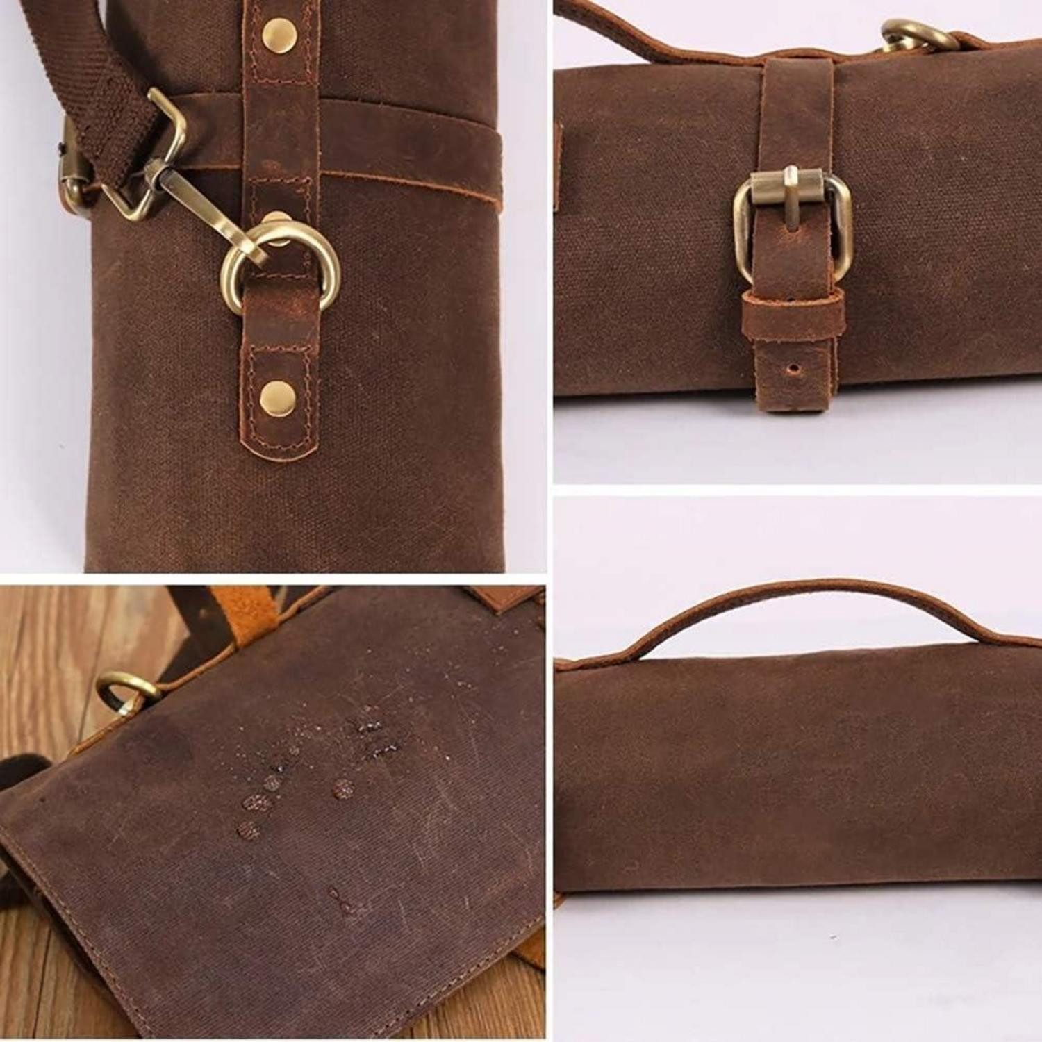 LuxusKollektion Multitool Kochmessertasche 10 Schlitze Schultergurt Tragbar