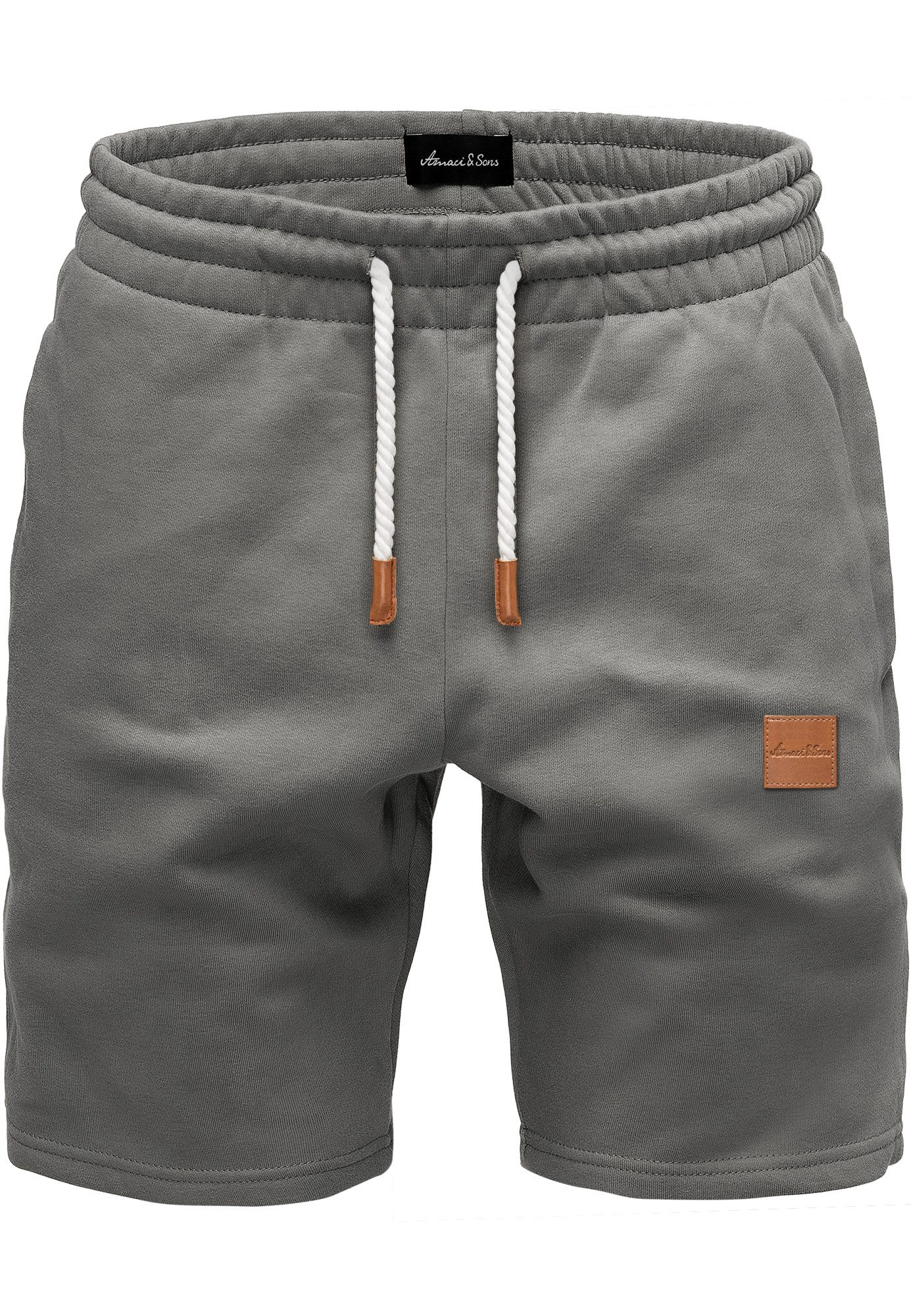 Amaci&Sons Sweatshorts DEVON Shorts Herren Bermuda Sweat Short Hose Regular Fit mit Patch