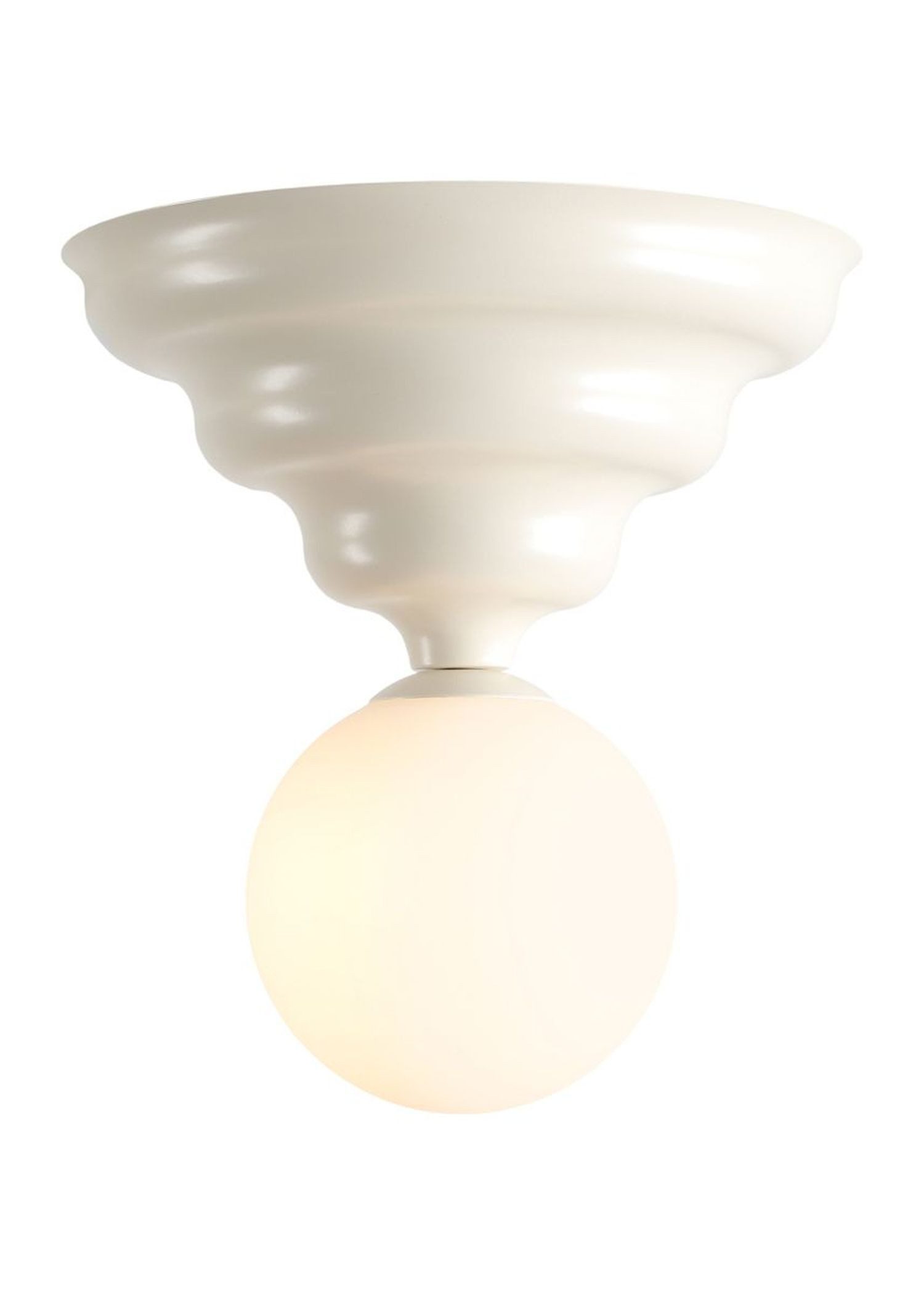 Licht-Erlebnisse Deckenleuchte NAREN, Glas Metall D: 23 cm rund Creme Weiß G9 Kugel Schirm Modern