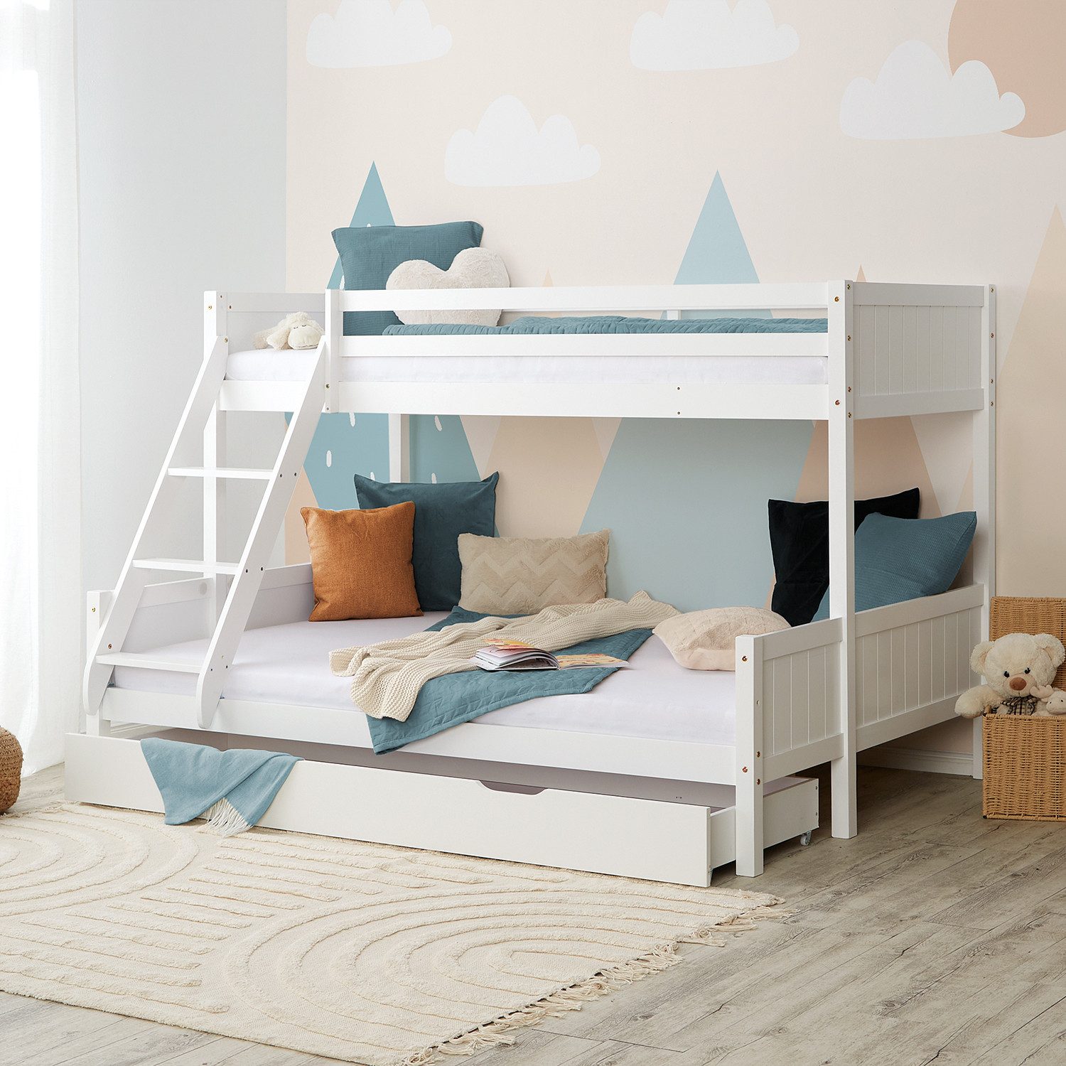 Homestyle4u Etagenbett 90x200 und 140x200 Kinderbett Holz 2 Kinder Massiv m günstig online kaufen