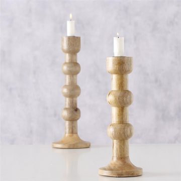 BOLTZE Kerzenleuchter Bubbles, 2er Set Kerzenhalter aus Holz Kerzenständer für Stabkerzen