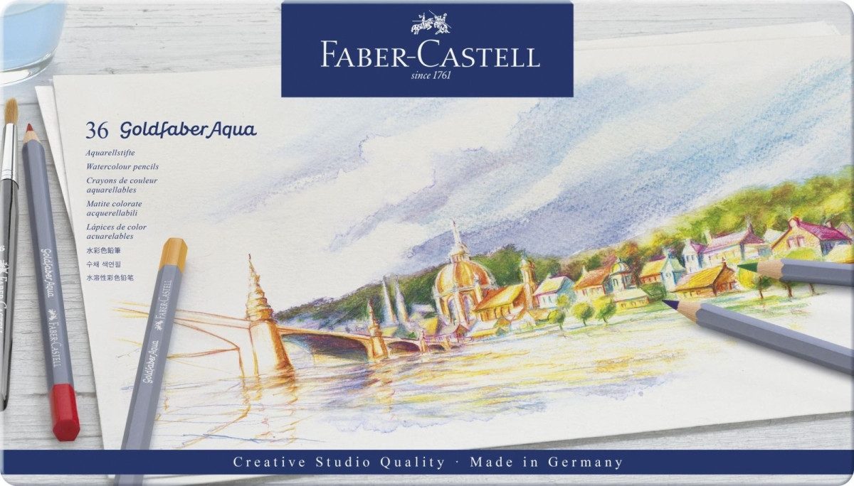Faber-Castell Maltuch Aquarellstift Goldfaber sortiert im 36er Etui