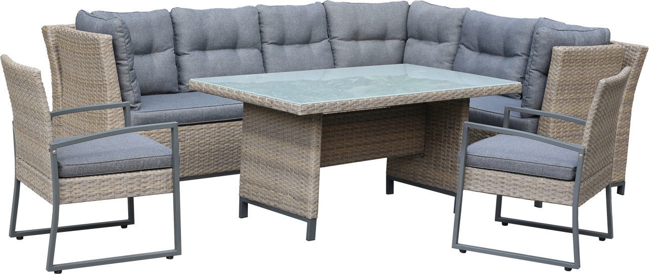 Primaster Gartenlounge-Set Primaster Gartenmöbel-Set Elba Rattan/Aluminium, Witterungsbeständig