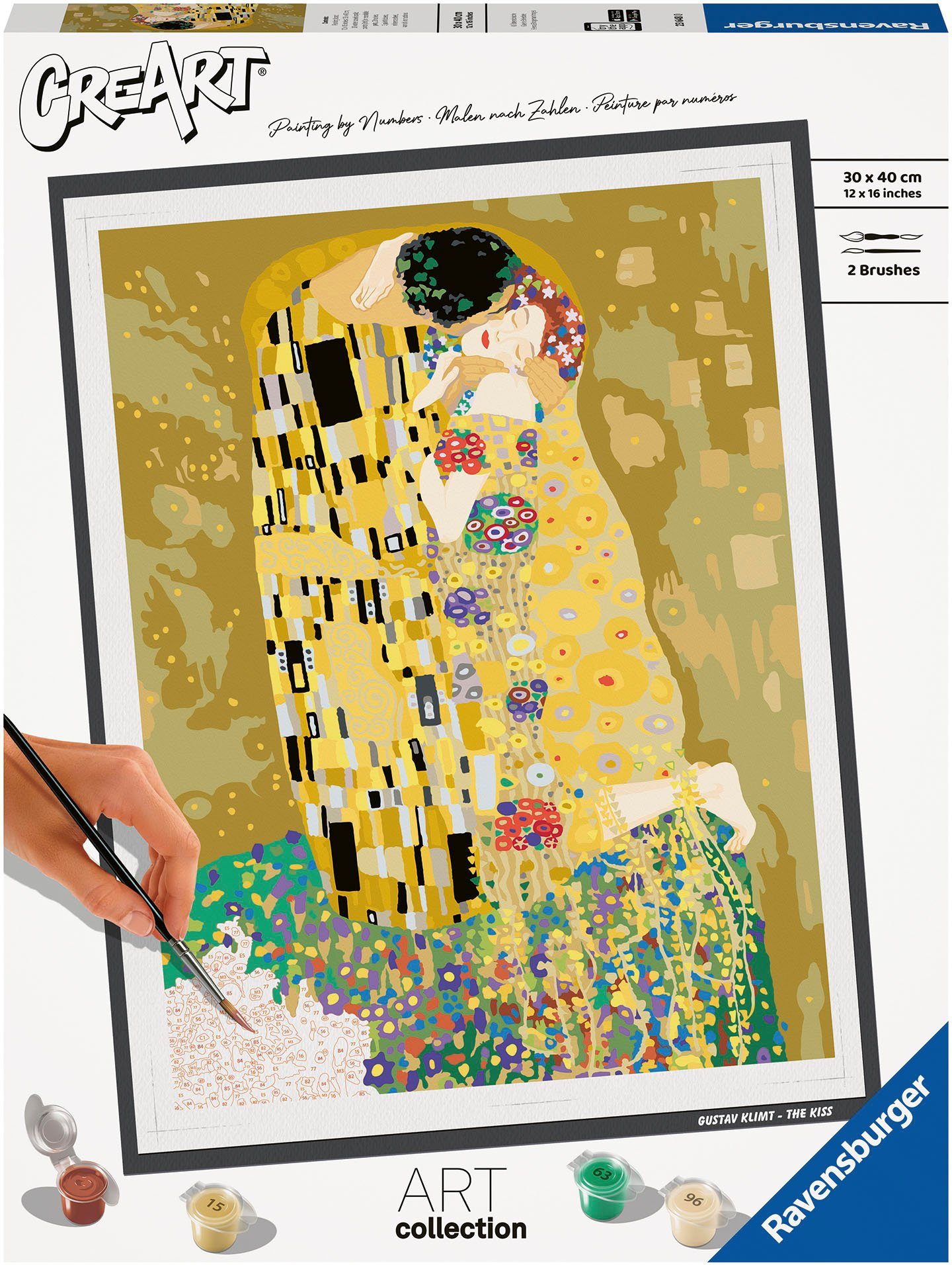 Ravensburger Malen nach Zahlen CreArt, ART Collection, The Kiss (Klimt), Made in Europe; FSC® - schützt Wald - weltweit