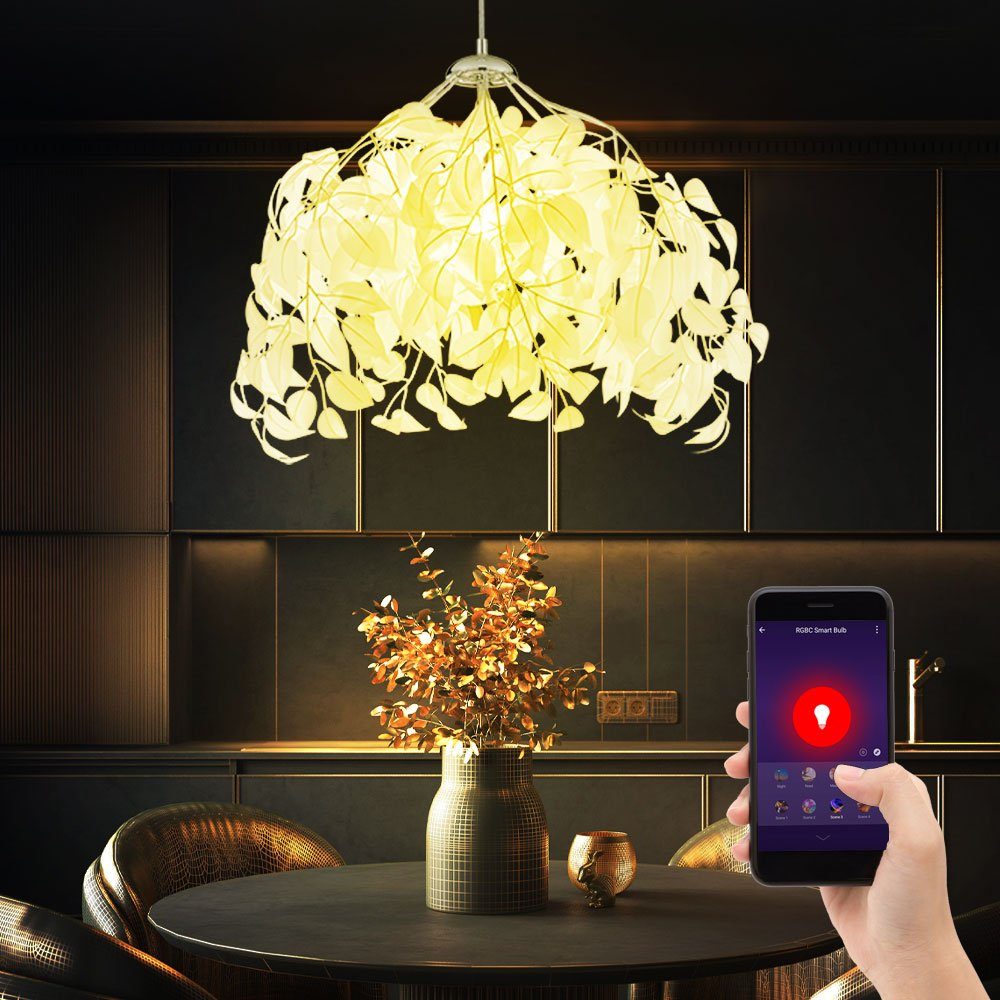 etc-shop APP Leuchtmittel Tageslichtweiß, ALEXA Dimmer Warmweiß, Decken LED-Leuchte, Kaltweiß, Home Hänge Lampe Neutralweiß, Smart GOOGLE Smarte Blätter inklusive, Farbwechsel,