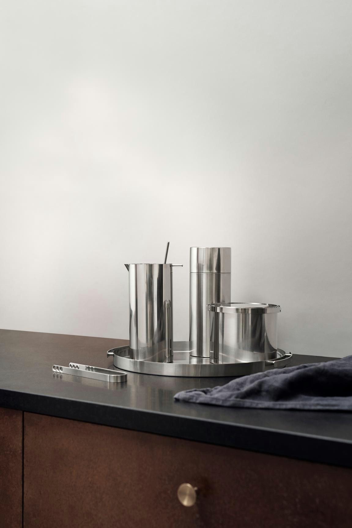 Stelton Servierbrett Stelton Arne Jacobsen Serviertablett Ø 33.5 cm Steel, Edelstahl