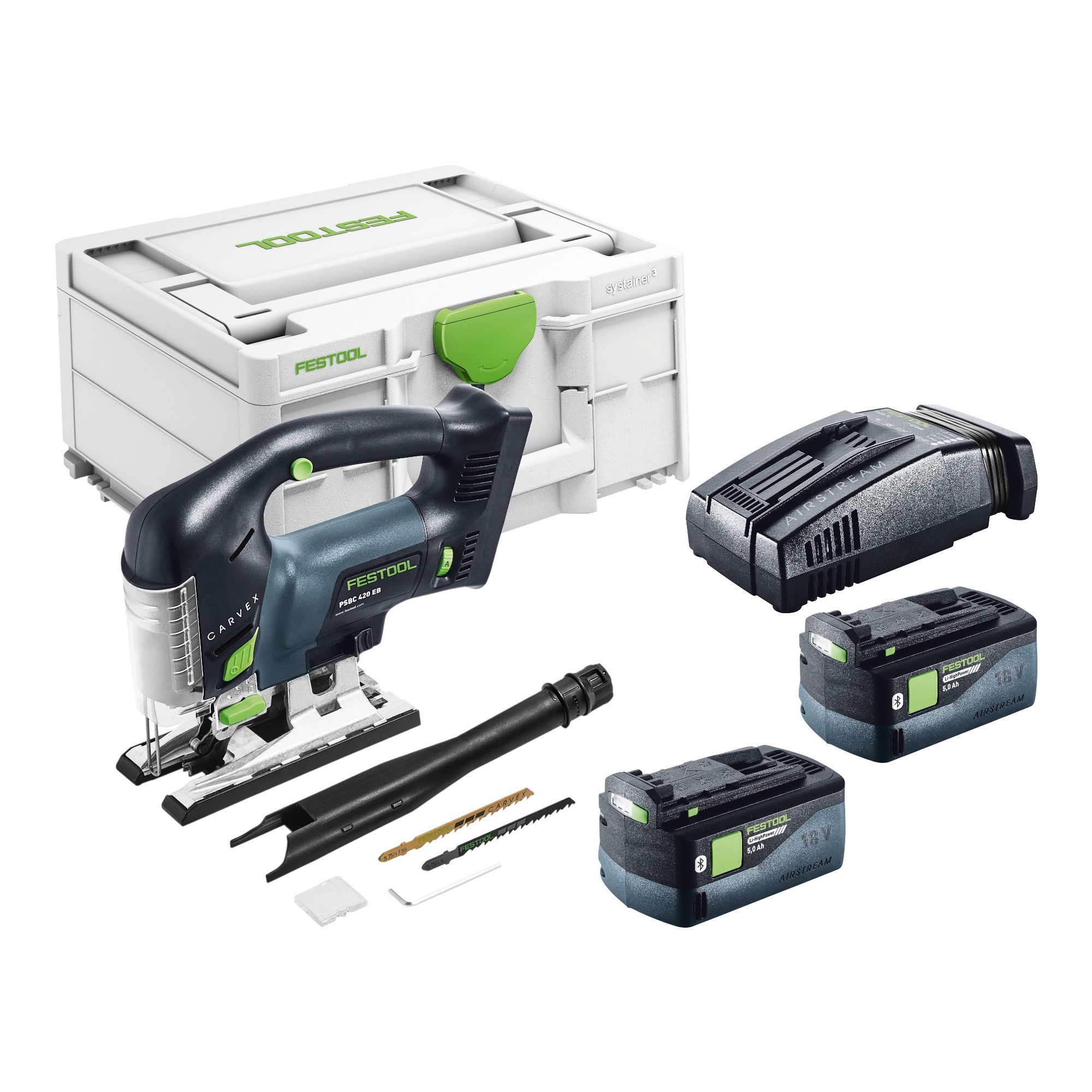 FESTOOL Kompakt-Handkreissäge PSBC 420 EB-Basic 18 V 120 mm + 2x Akku 5,0 Ah + Ladegerät