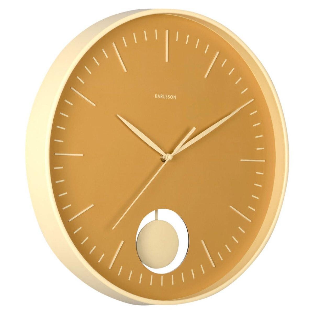 Karlsson Uhr Wanduhr Grato Pendulum Gelb