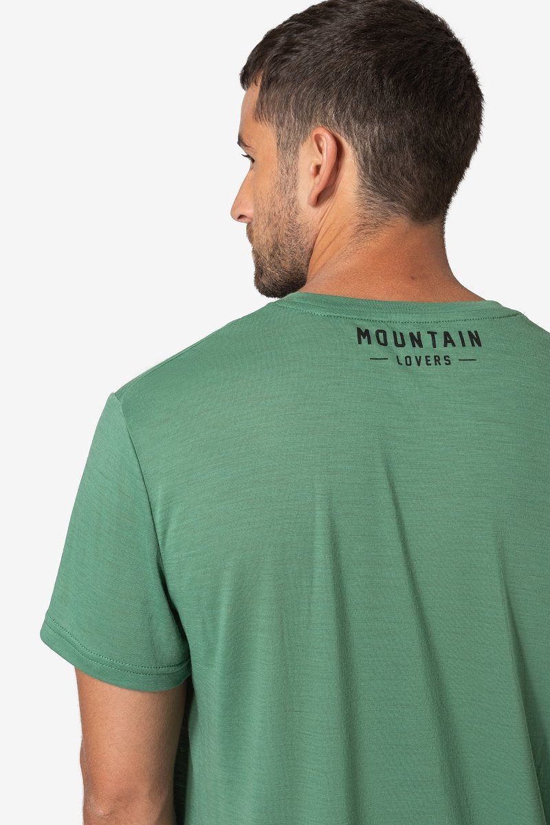 Merino Print-Shirt TEE Black Ivy/Jet BEAR Merino-Materialmix T-Shirt geruchshemmender M SUPER.NATURAL SKIING Dark